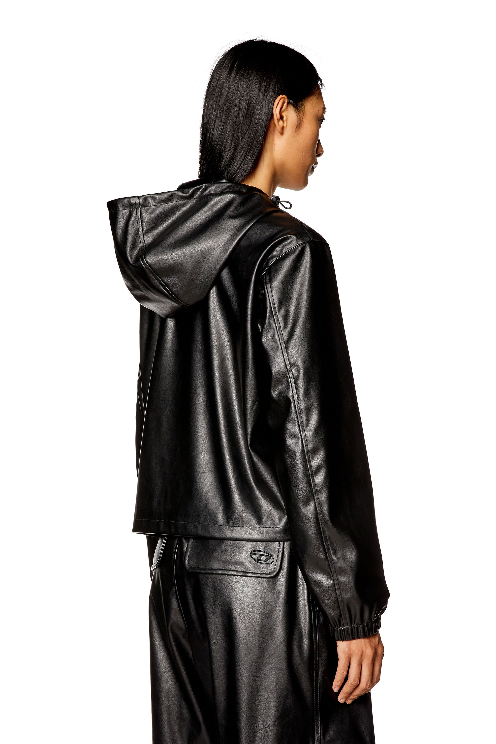 Diesel - G-BONNY-N1, Female Hooded jacket in coated fabric in Black - Image 3