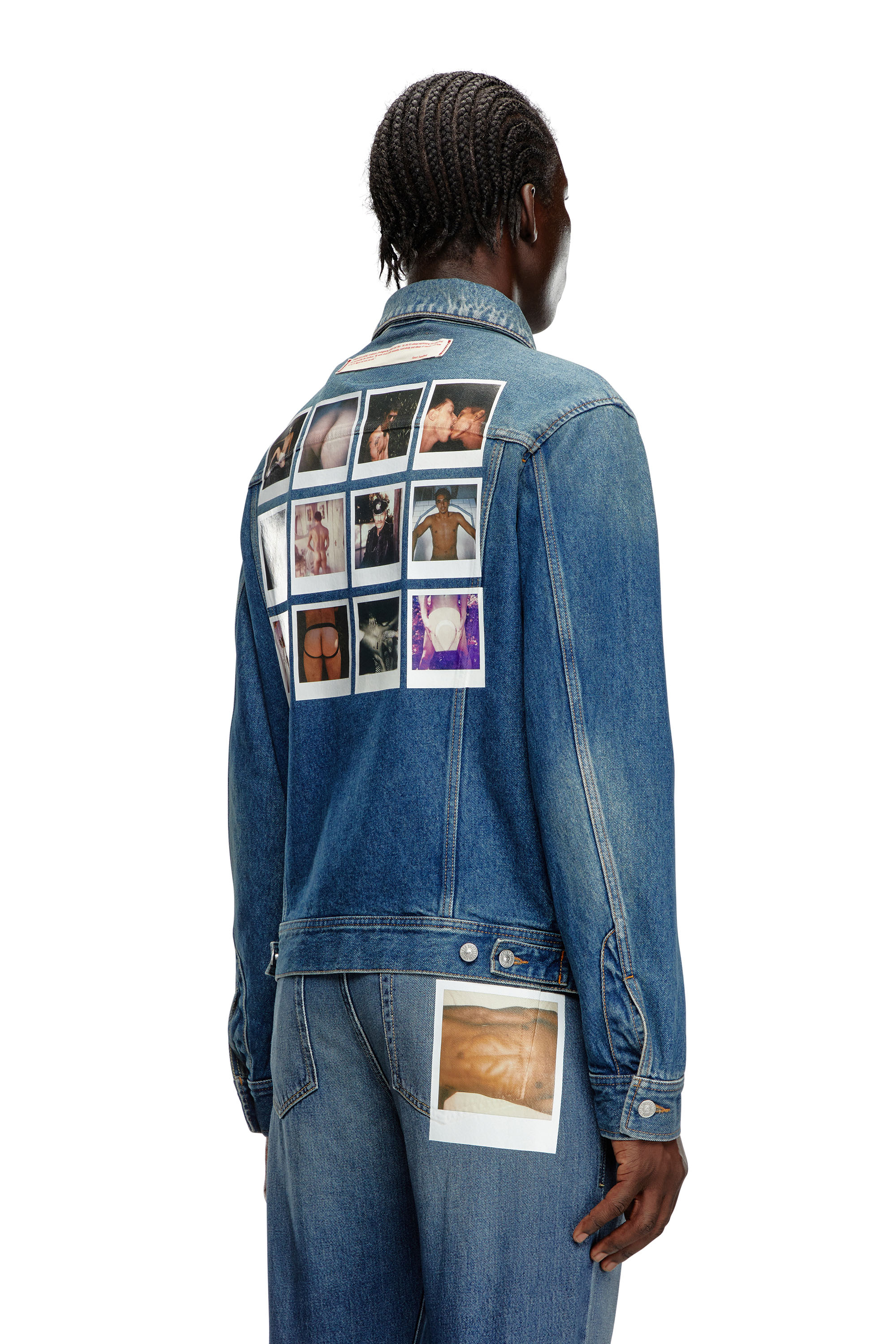 Diesel - PR-D-BARCY, Unisex's Trucker jacket with polaroid patches in Medium Blue - 2