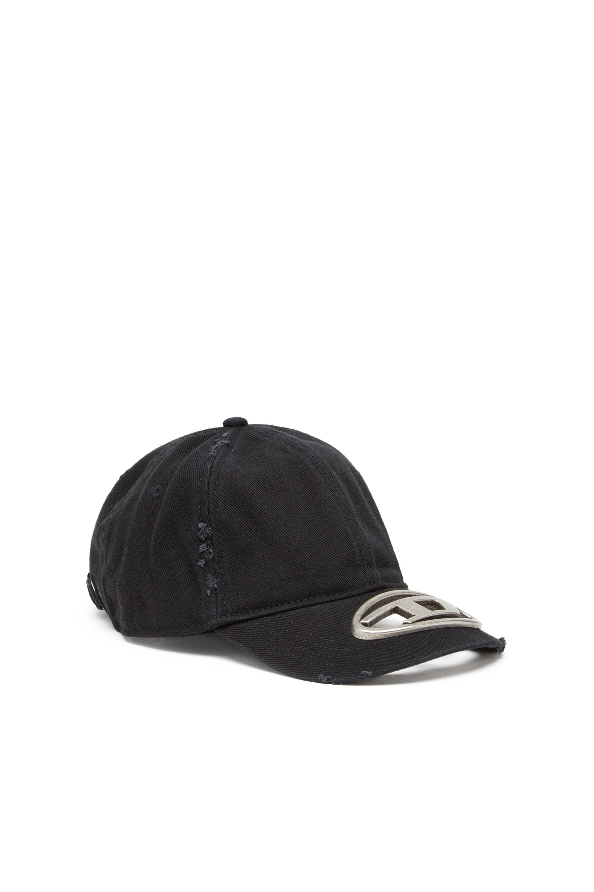 Diesel - C-BEAST-A1, Casquette baseball avec plaque Oval D en métal Homme in Noir - 1