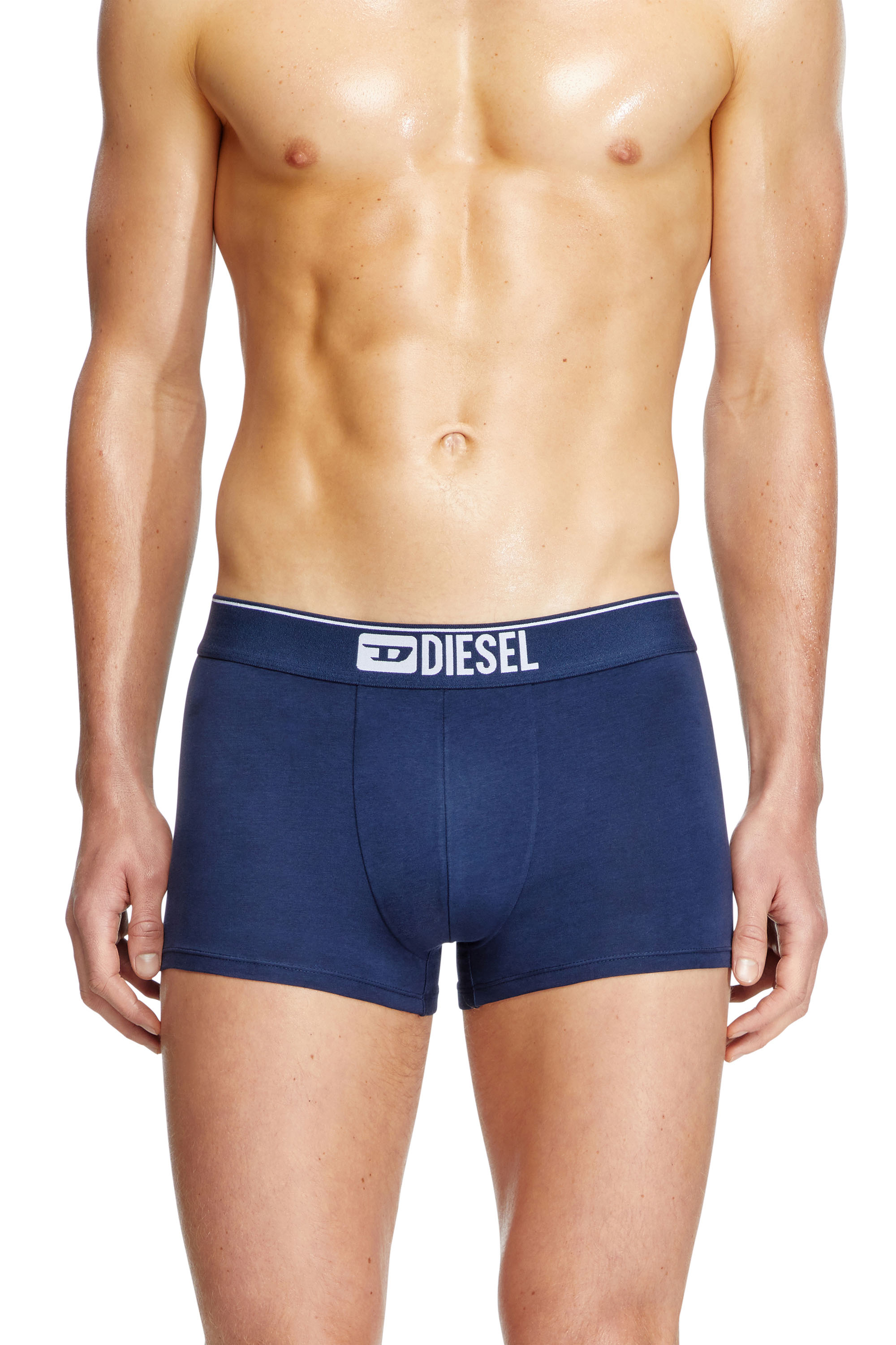 Diesel - UMBX-DAMIENTHREEPACK, Male's Three-pack of plain boxer briefs in White/Blue - 2