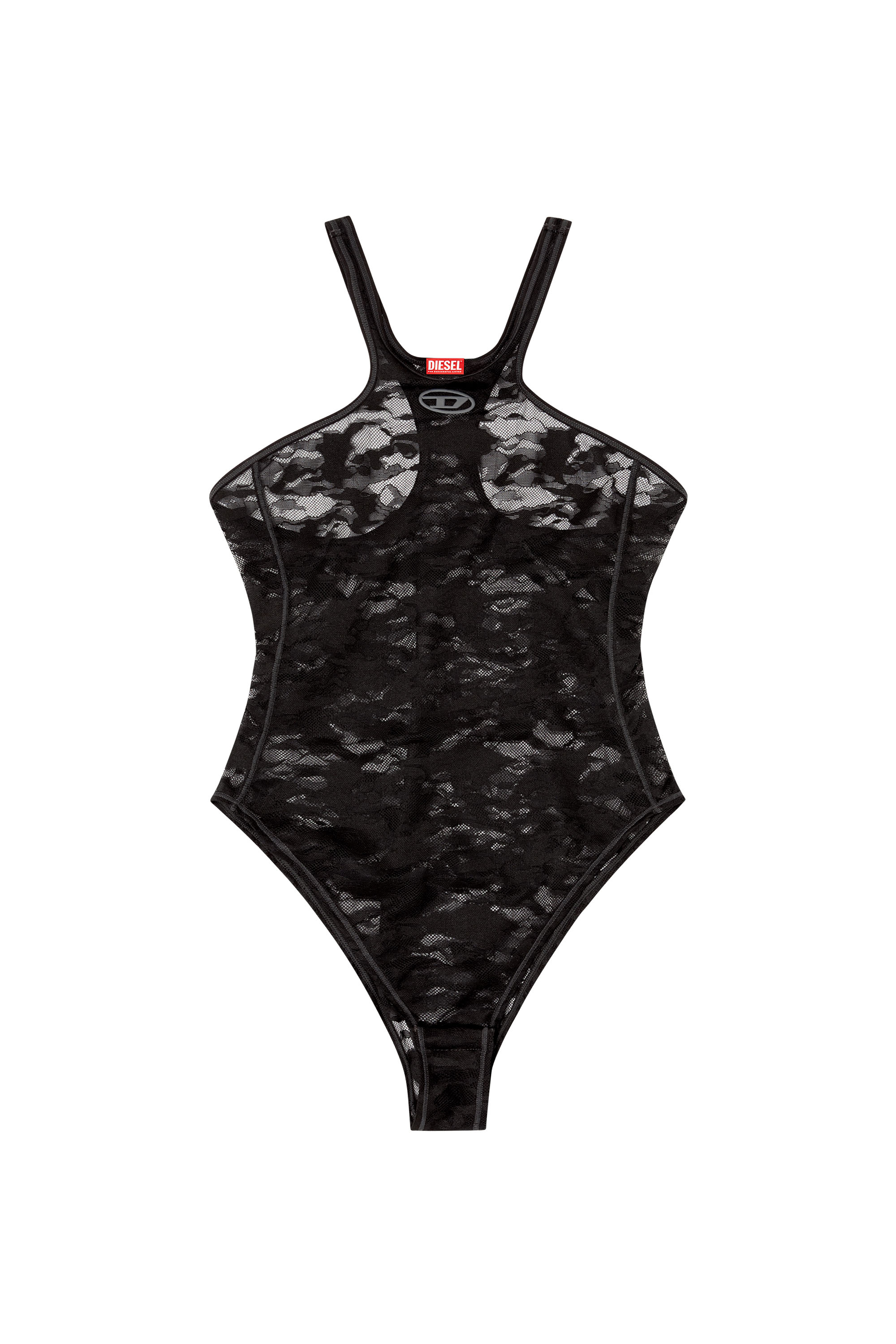 Diesel - CHRISTIE-UTLT, Body en dentelle camouflage Femme in Noir - 4