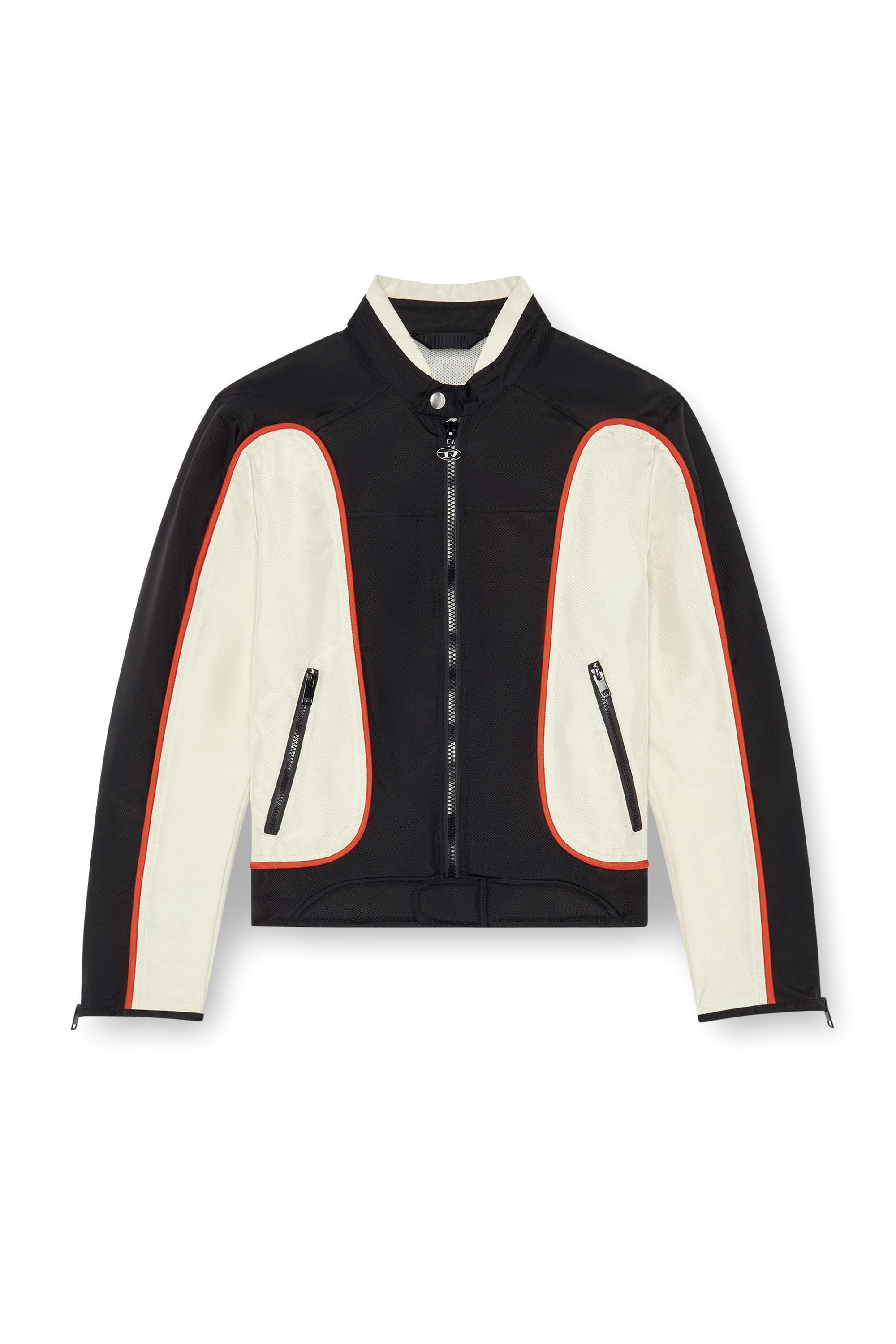 Diesel - J-BLINK, Male Biker jacket in colour-block nylon in Multicolor - Image 5