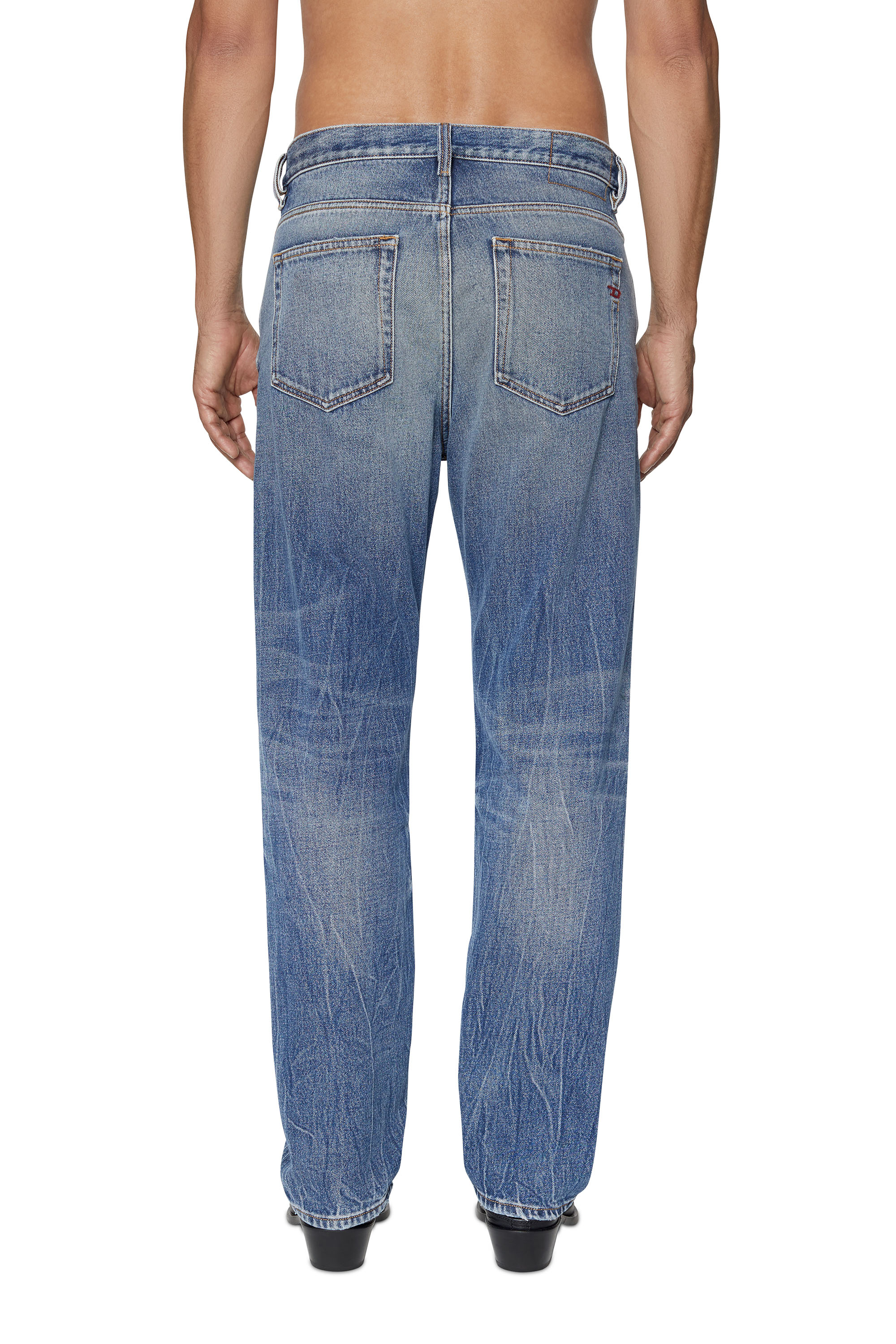 Diesel - 2020 D-Viker 09D55 Straight Jeans, Medium Blue - Image 2