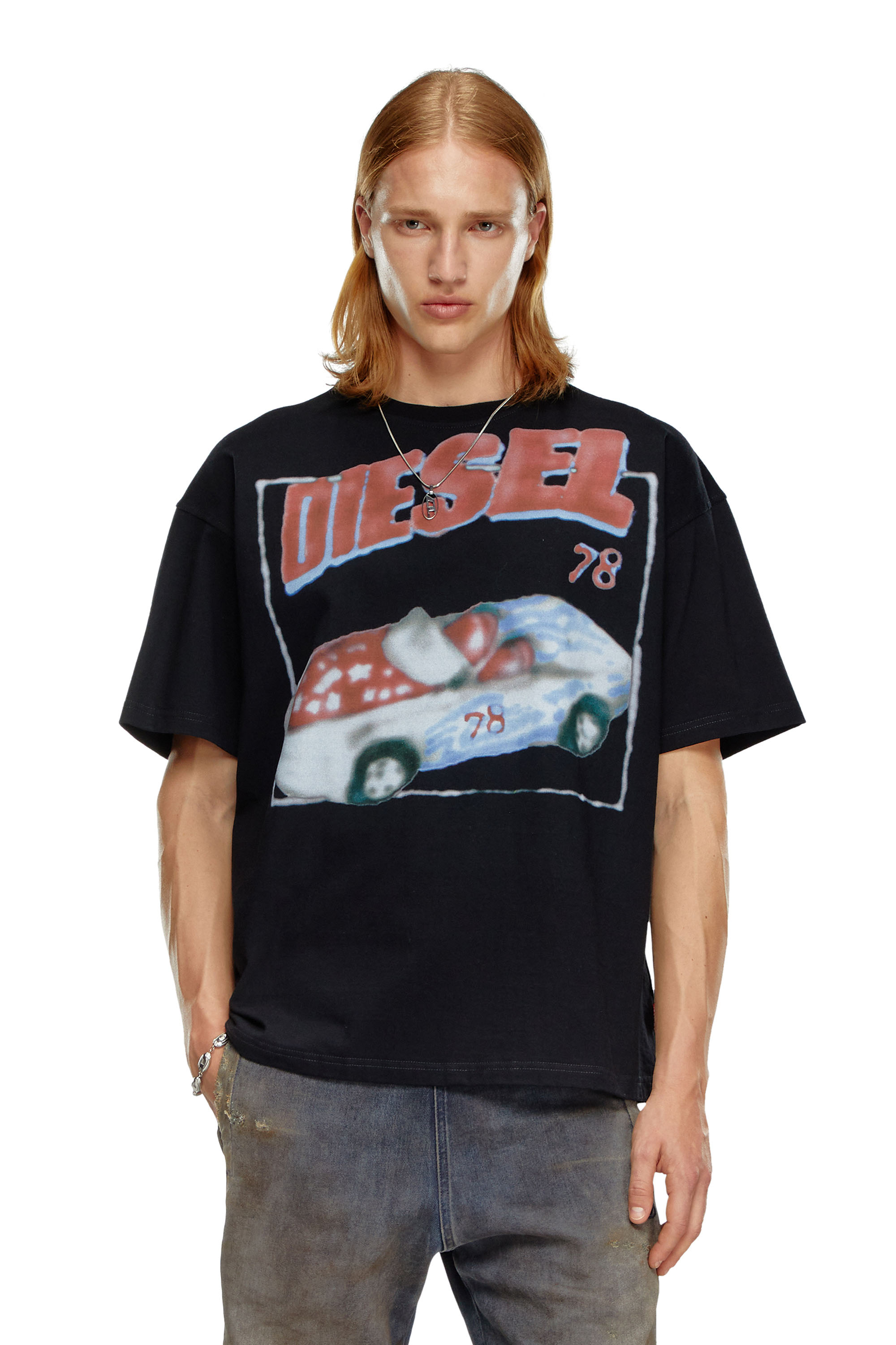 Diesel - T-BOXT-Q17, Male's T-shirt with car print in Black - 1