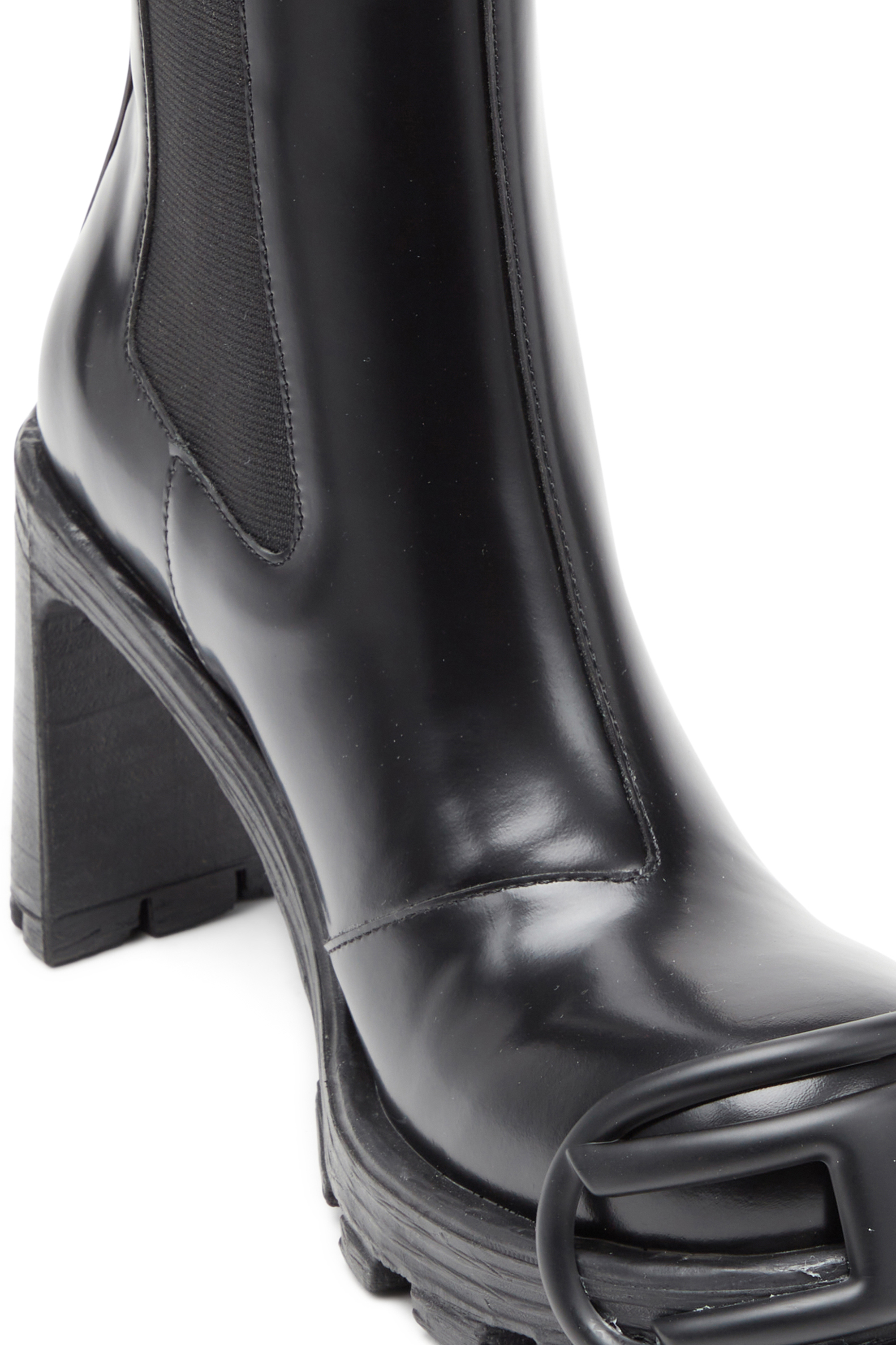 Diesel - D-HAMMER CH D W, Female D-Hammer-High-heel boots with Oval D plaque in Black - Image 5