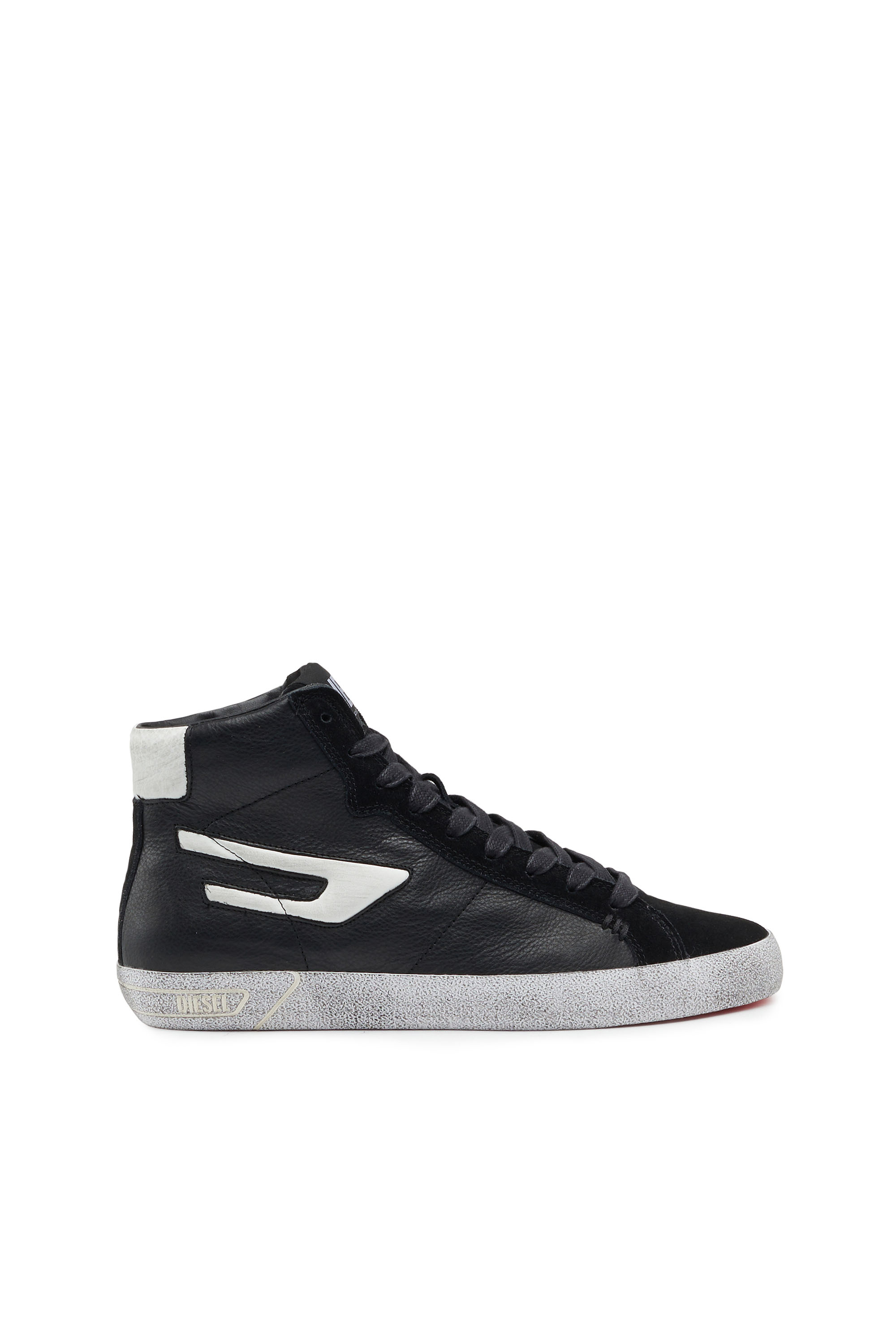 Diesel - S-LEROJI MID W, S-Leroji Mid W - Sneakers montantes en cuir avec logo D Femme in Noir - 1