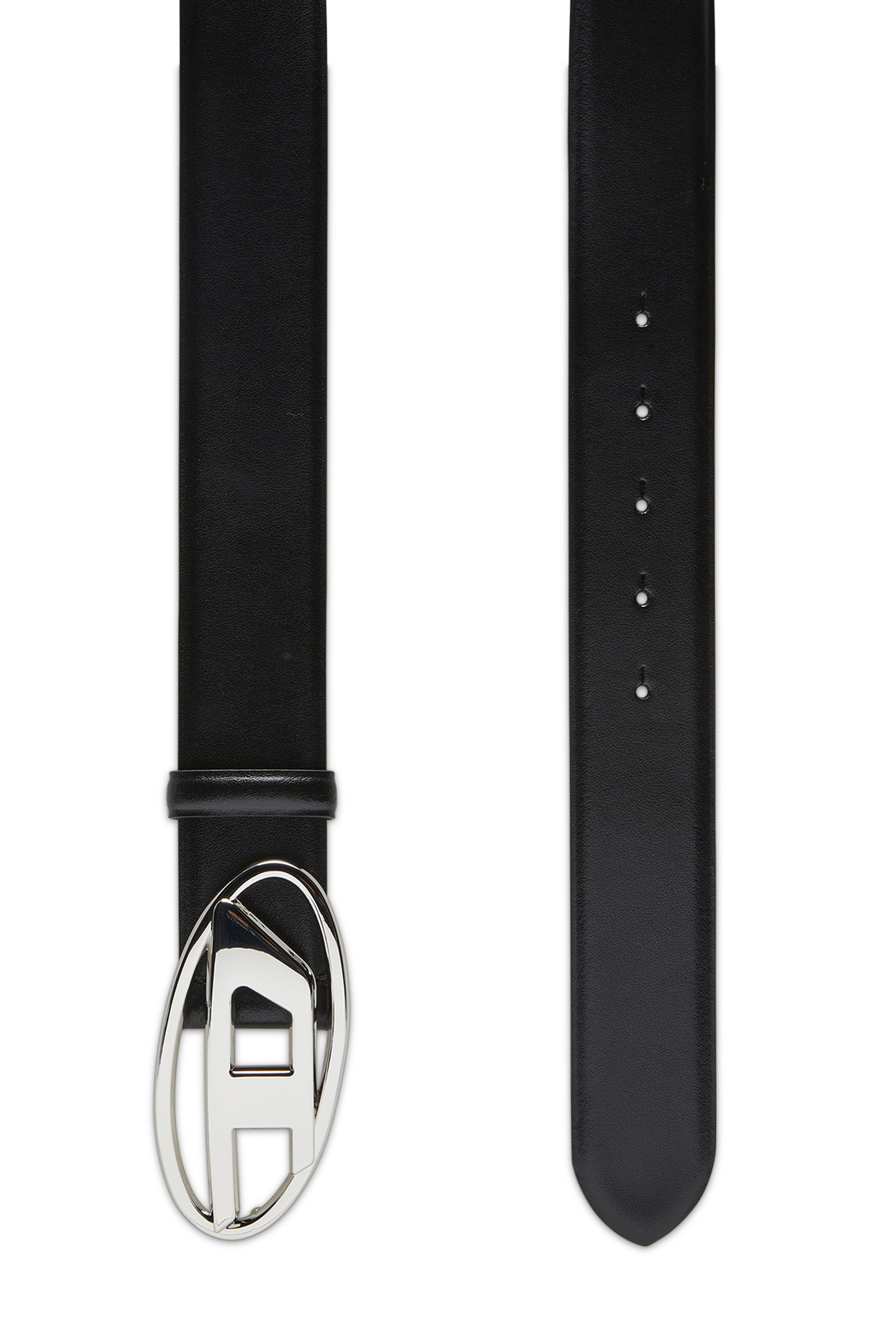 Diesel - B-1DR, Male's Leather belt with Oval D buckle in Black - 2