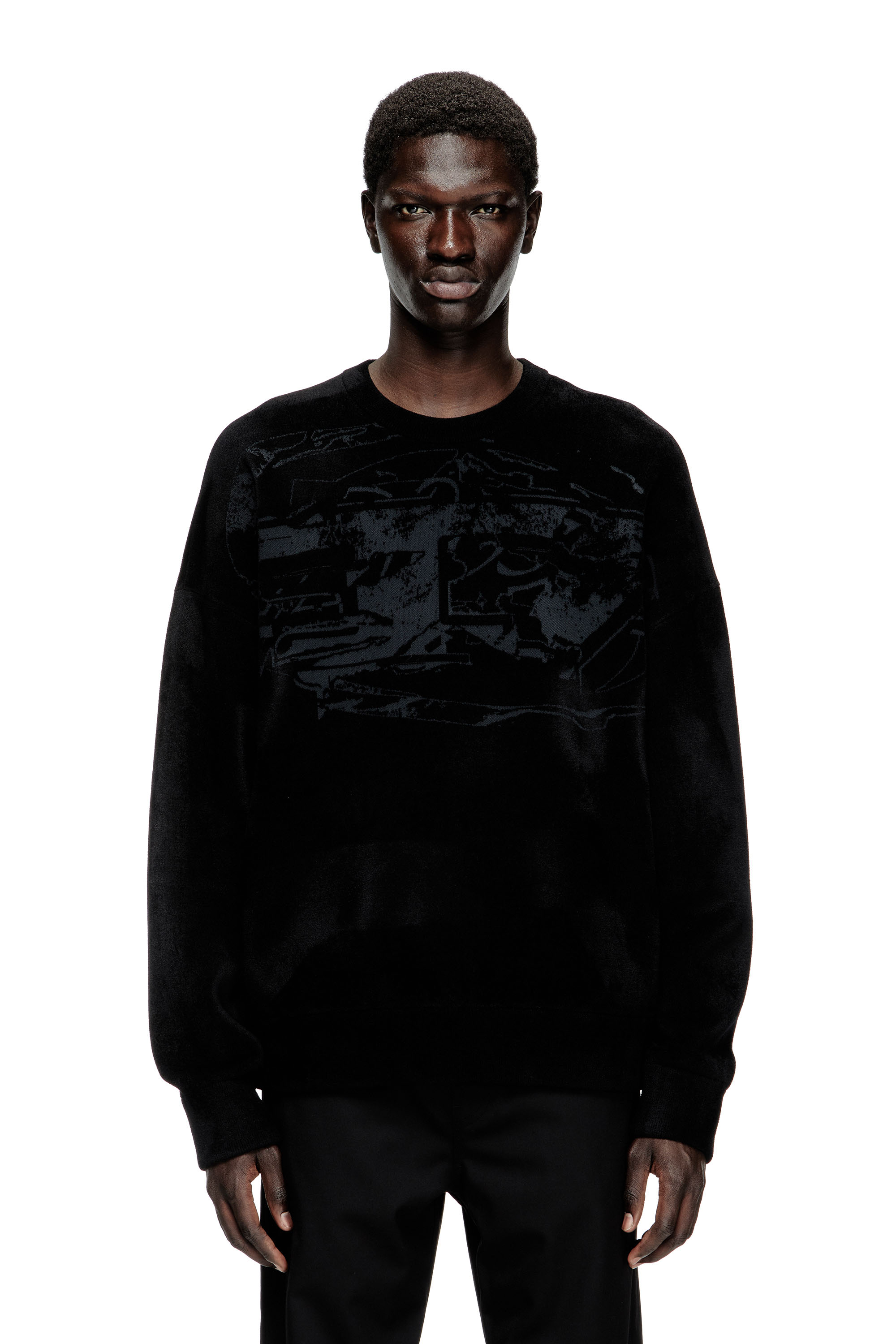 Diesel - K-TRESA, Pull jacquard en chenille avec motif à logo Homme in ToBeDefined - 1