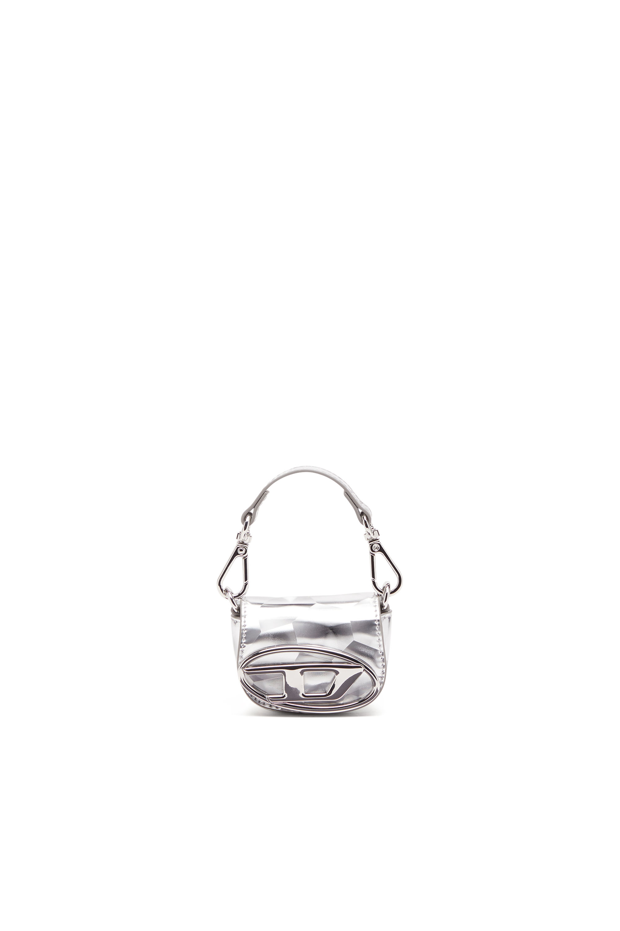 Diesel - 1DR XXS, Female Iconic micro bag charm with mirror effect in Silver - Image 5