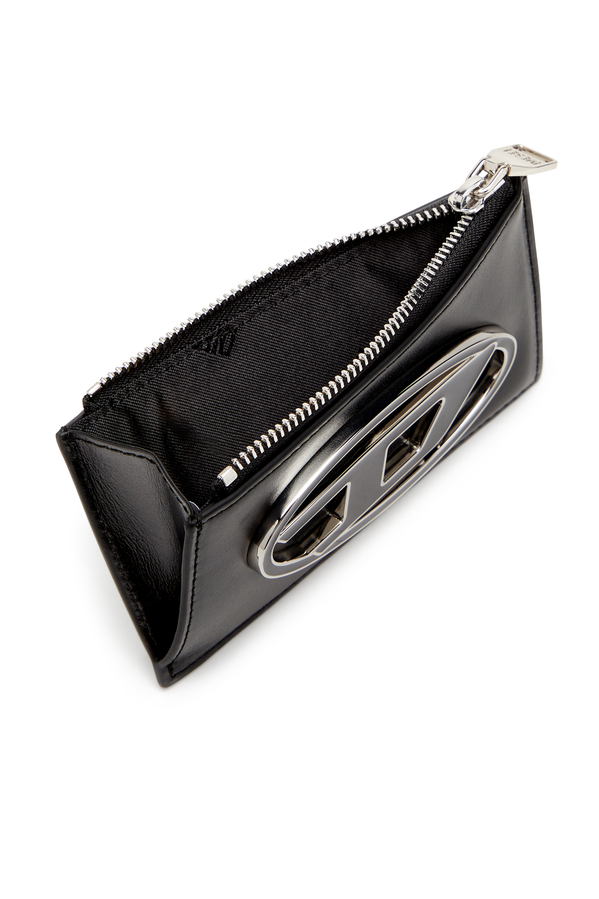 Diesel - 1DR CARD HOLDER III, Porte-cartes plat en cuir nappa Femme in Noir - 3