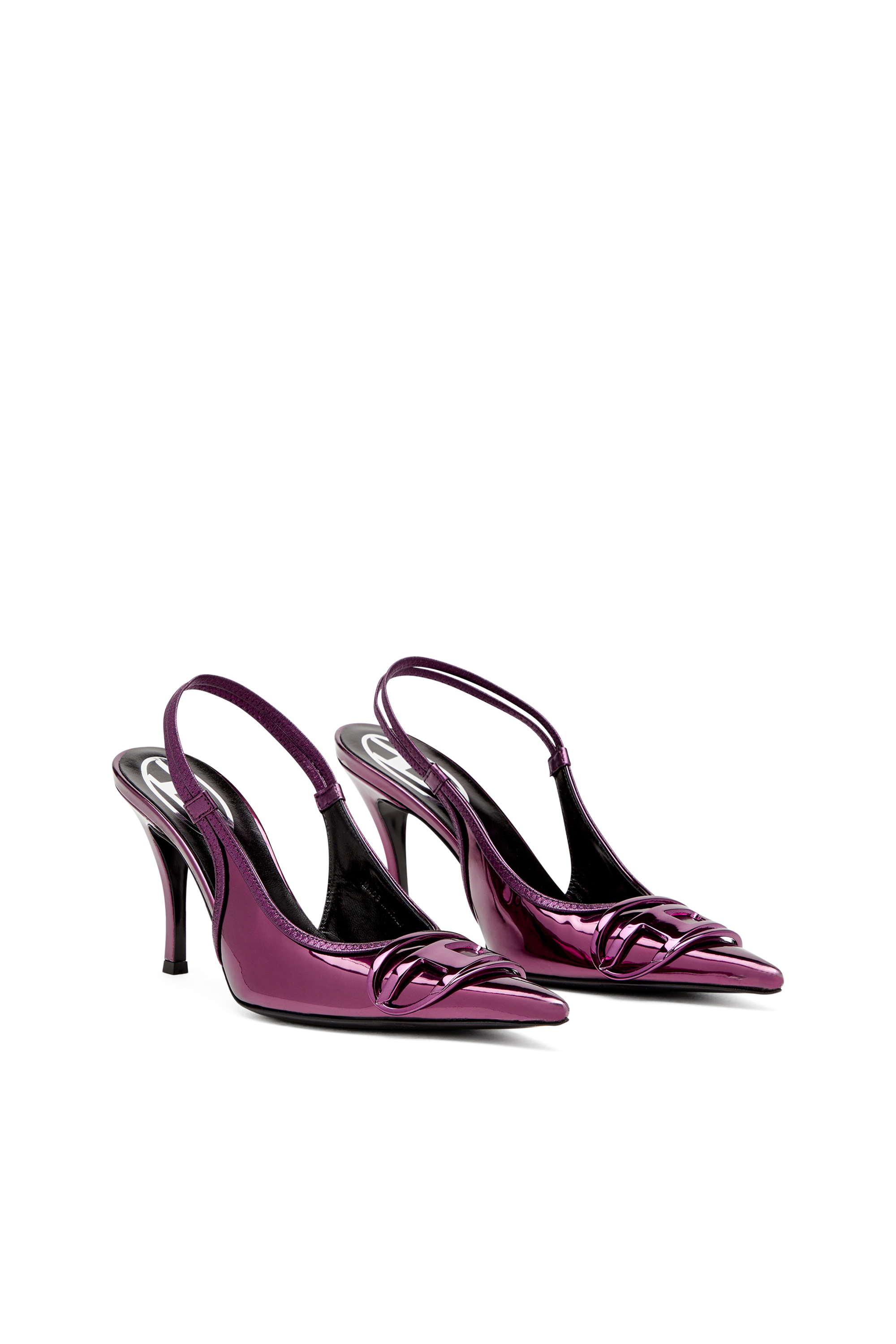 Diesel - D-VENUS SB, Female's D-Venus-Slingback pumps with mirror finish in Dark Violet - 2