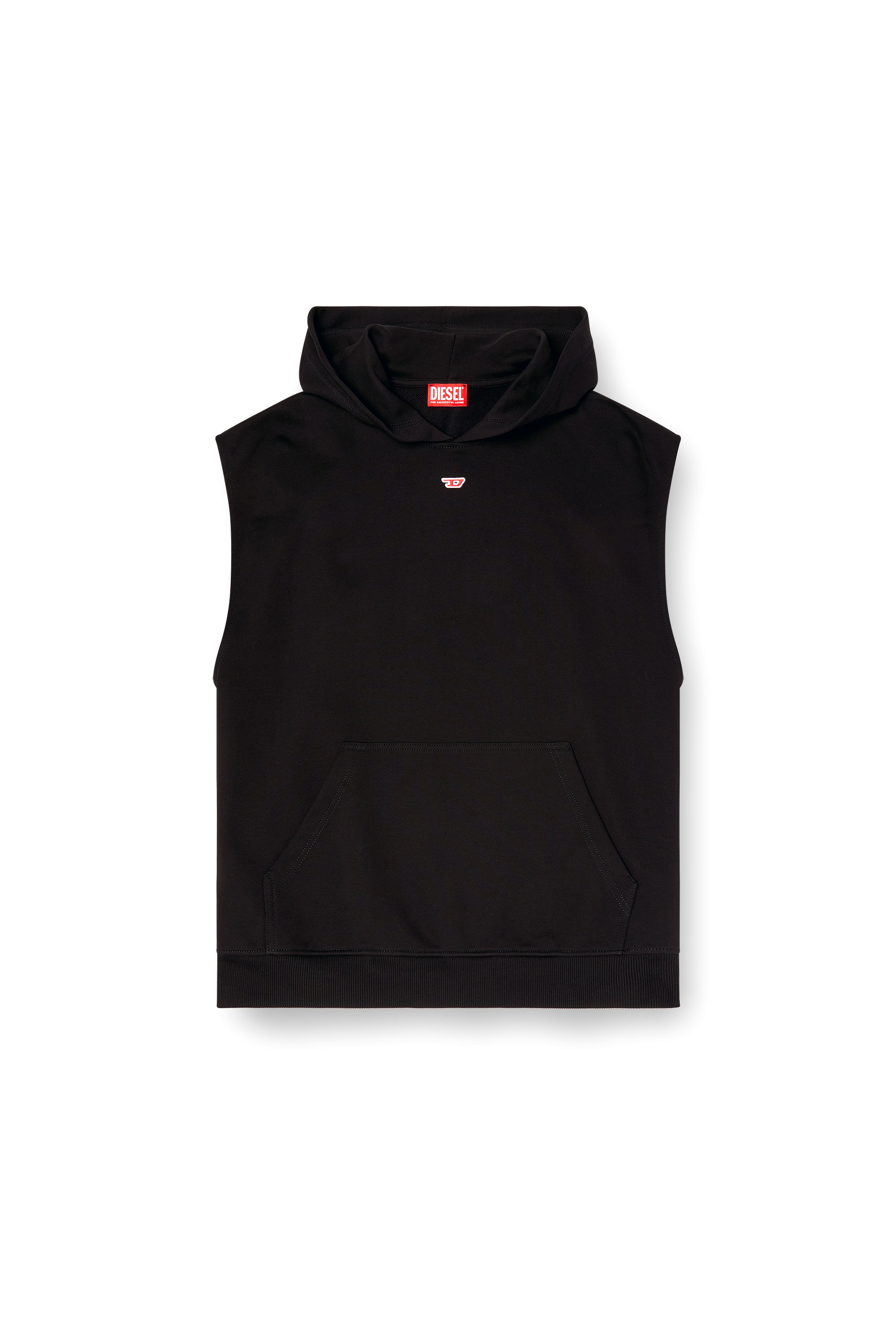 Diesel - S-BOXT-SL-D, Male's Sleeveless hoodie with D logo in Black - 4