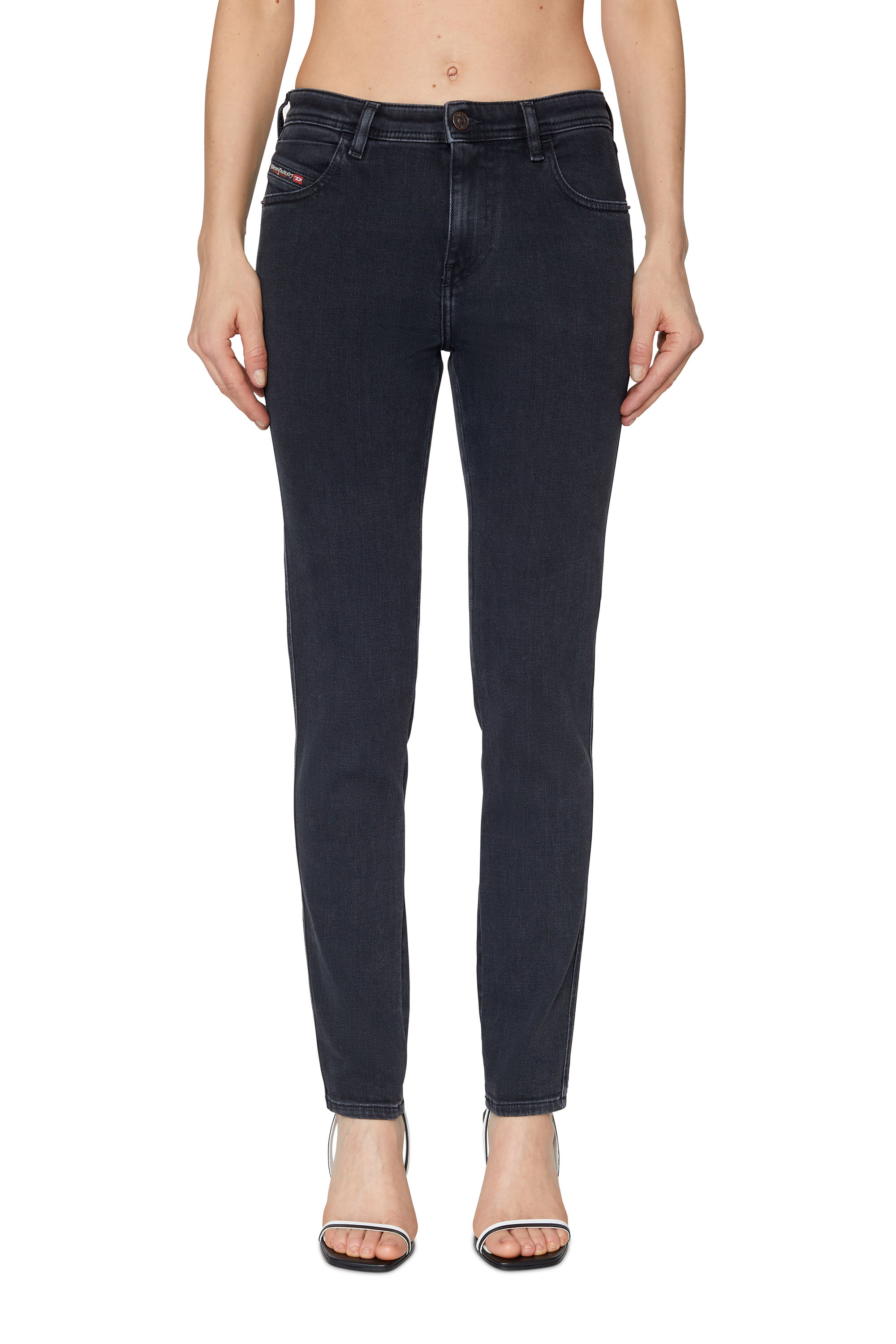 2015 BABHILA Z870G Skinny Jeans, Noir/Gris foncé - Jeans
