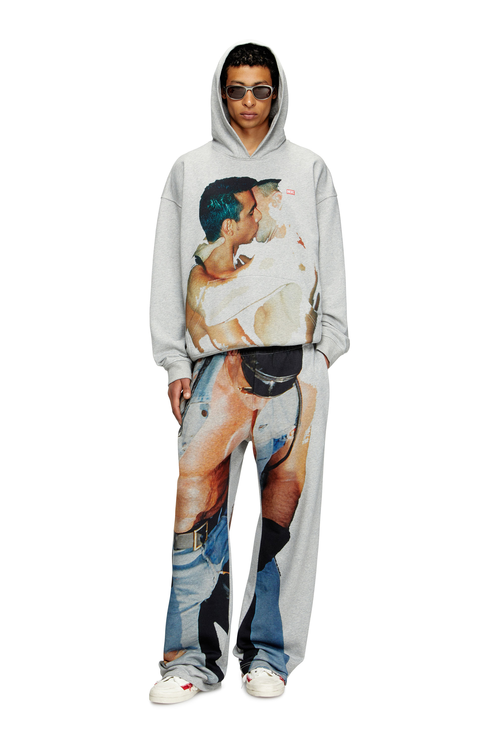 Diesel - PR-S-BOXT-HOOD-TOM25, Sweat-shirt à capuche avec imprimé graphique Mixte in Gris - 2