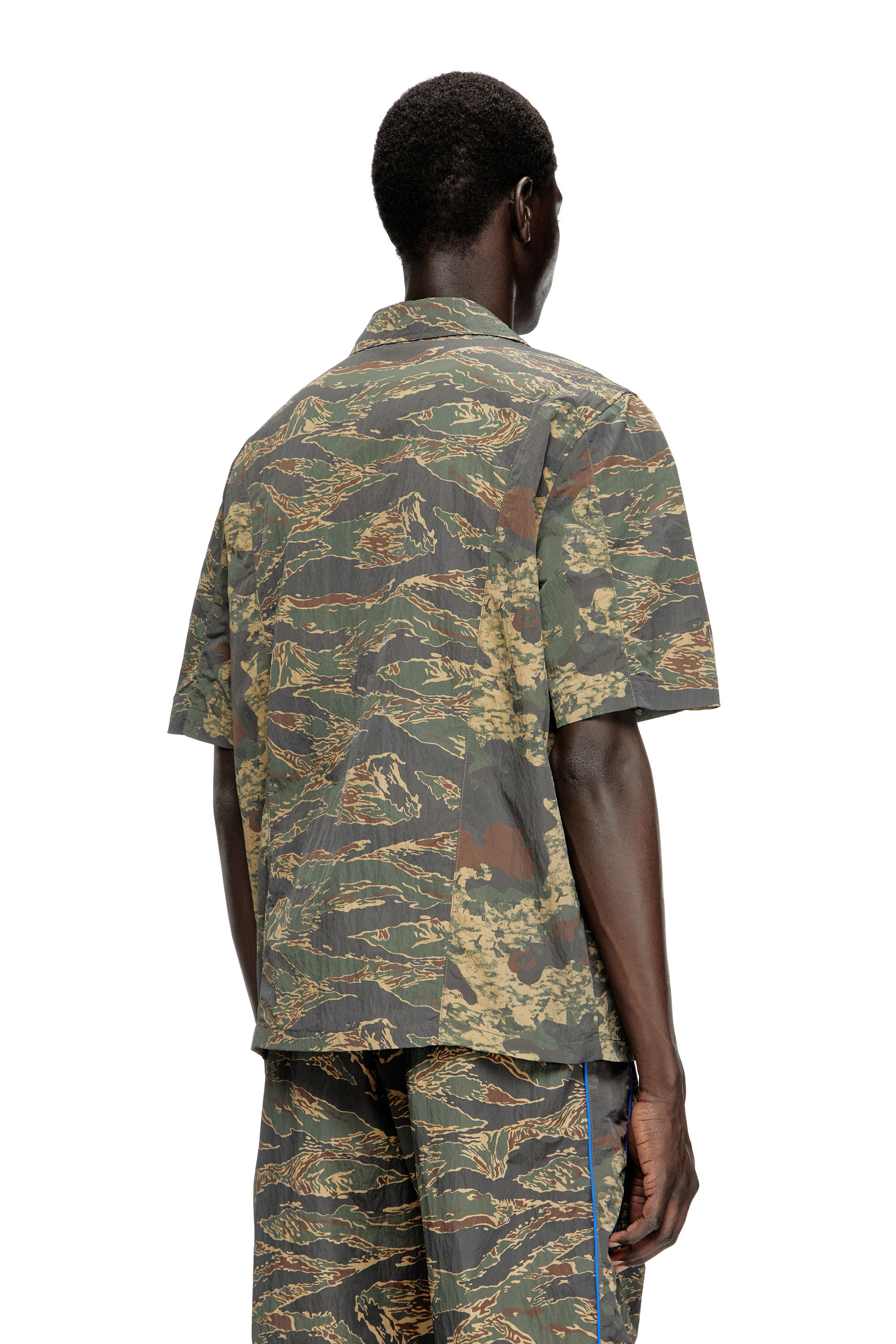 Diesel - S-BRACK-EPBW, Male's Shirt with mixed camo prints in Military Green - 2