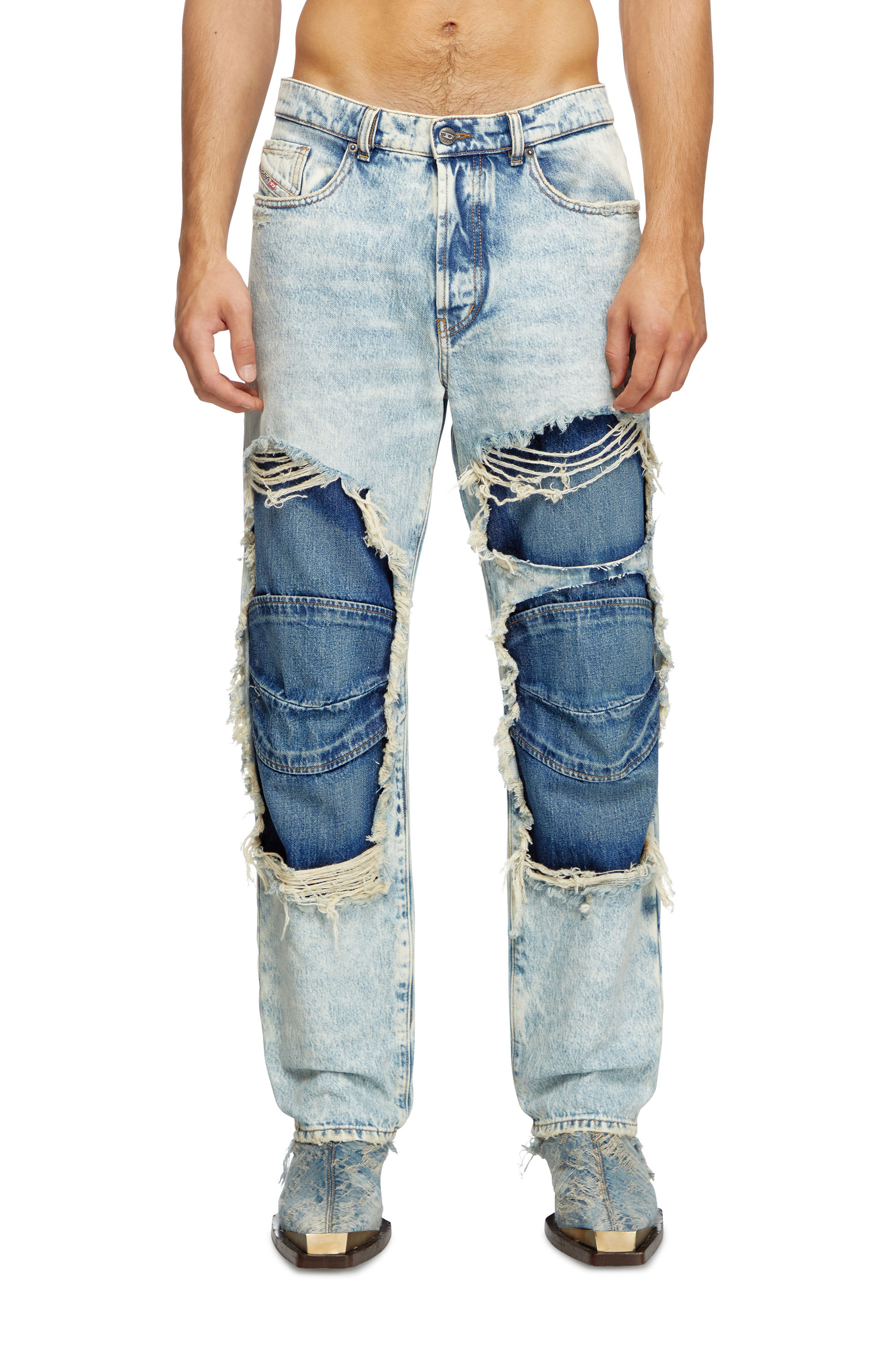 Diesel - Relaxed Jeans D-Fire 0AJEN Mixte, Bleu Clair - Image 1