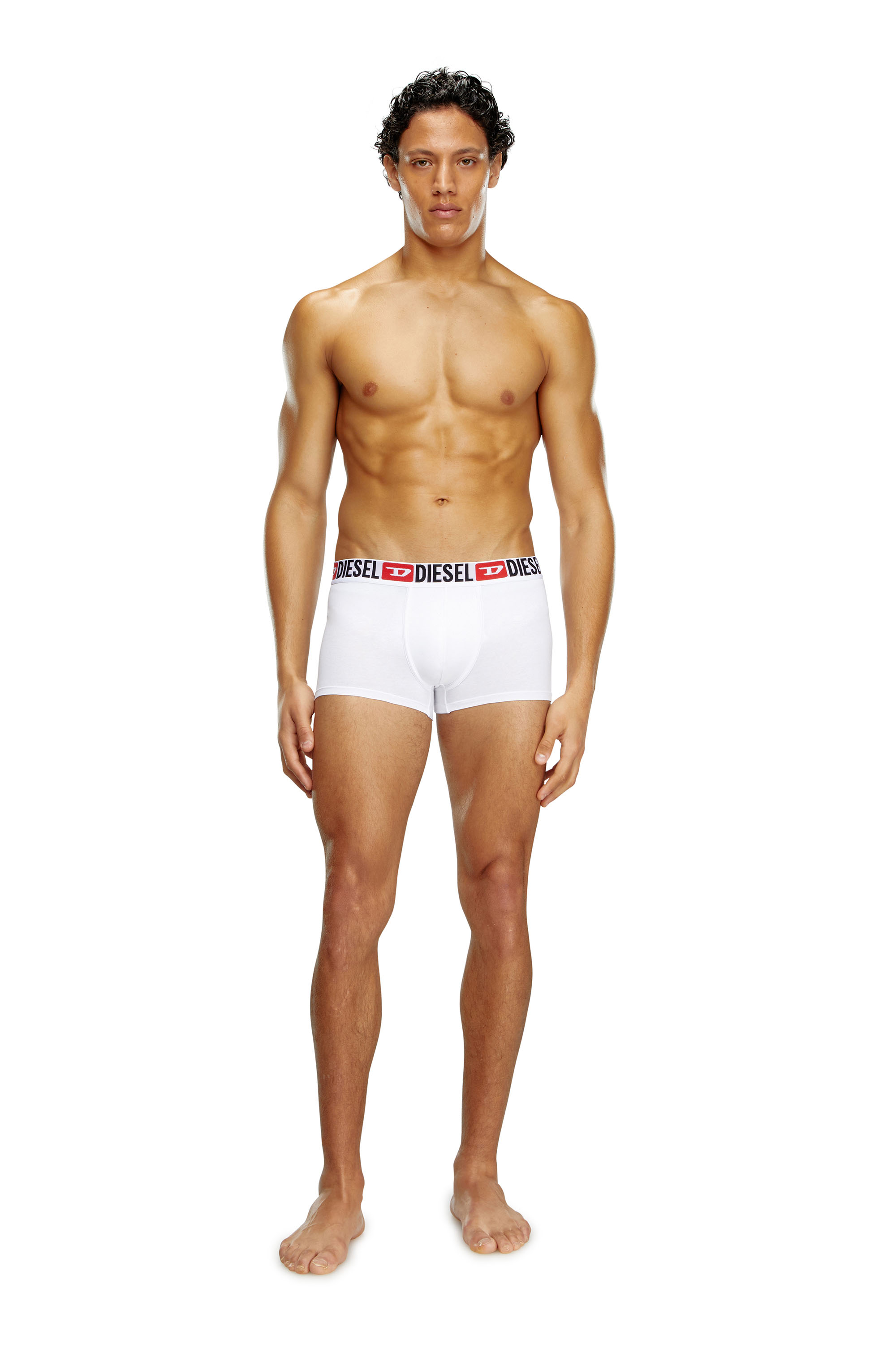 Diesel - UMBX-DAMIENTHREEPACK, Male Three-pack of all-over logo waist boxers in White - Image 4