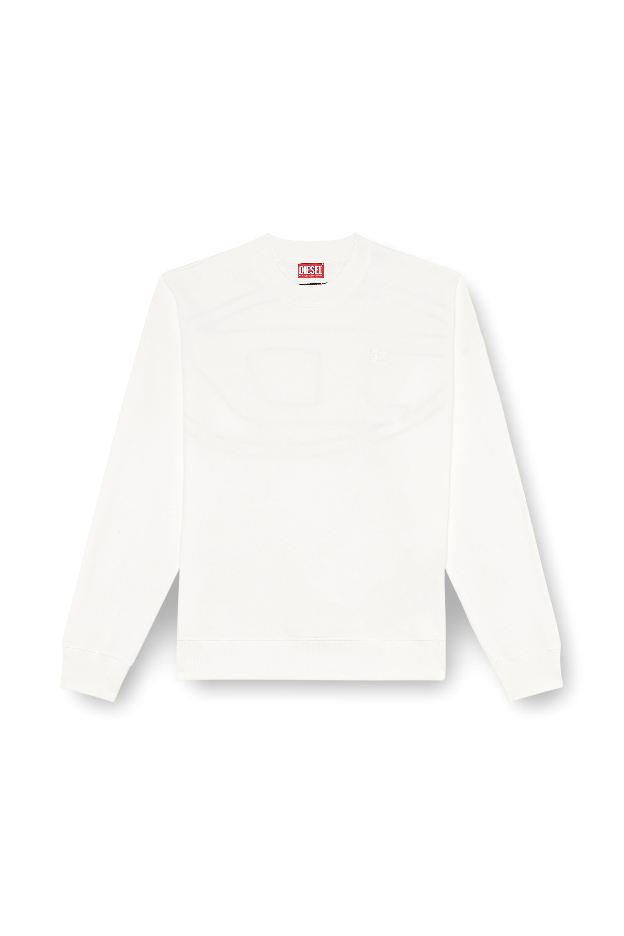 Diesel - S-ROB-MEGOVAL-D, Homme Sweat-shirt avec logo brodé in Blanc - Image 4