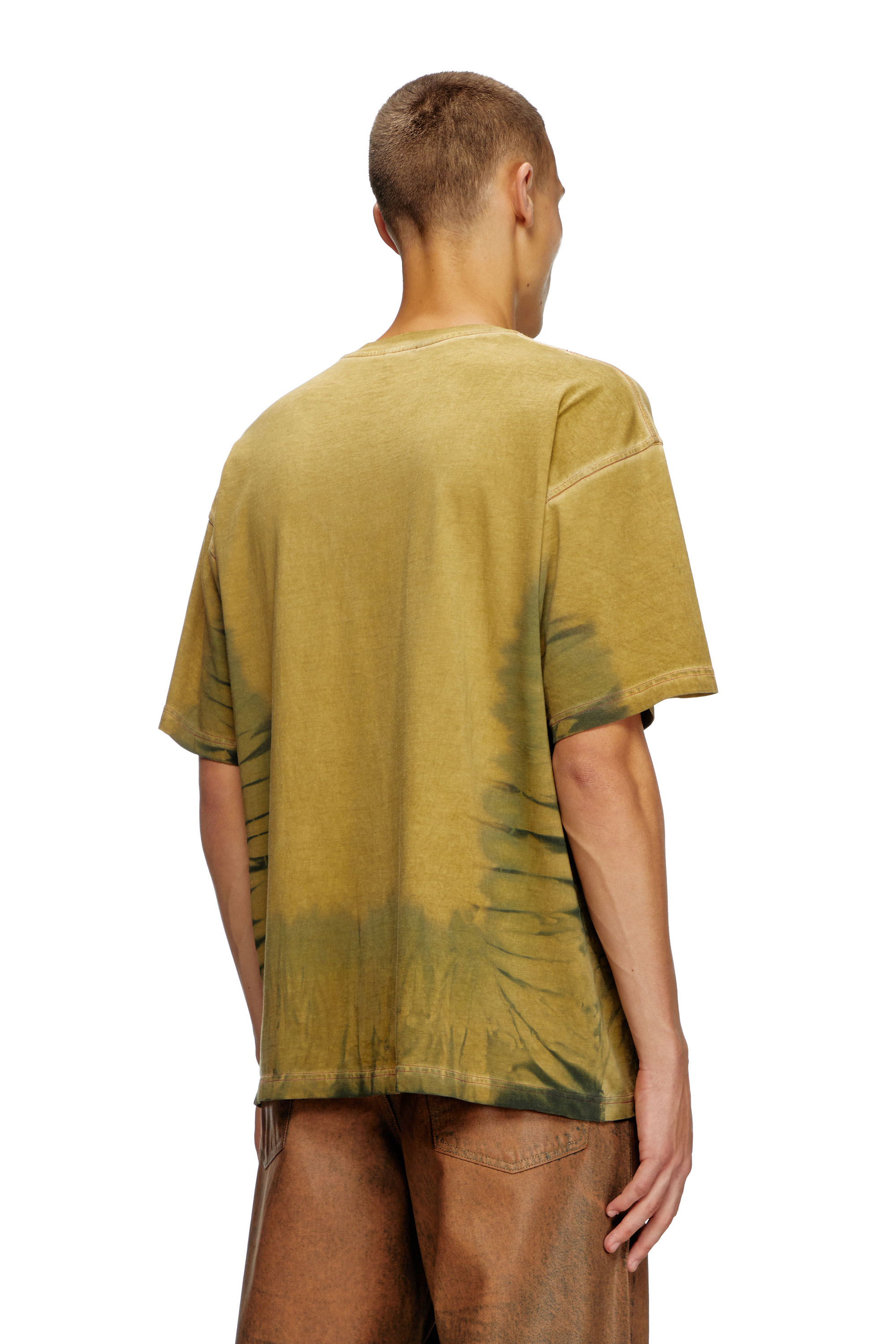 Diesel - T-BOXT-R24, Male's Tie-dye T-shirt with spotlight print in Light Brown - 3