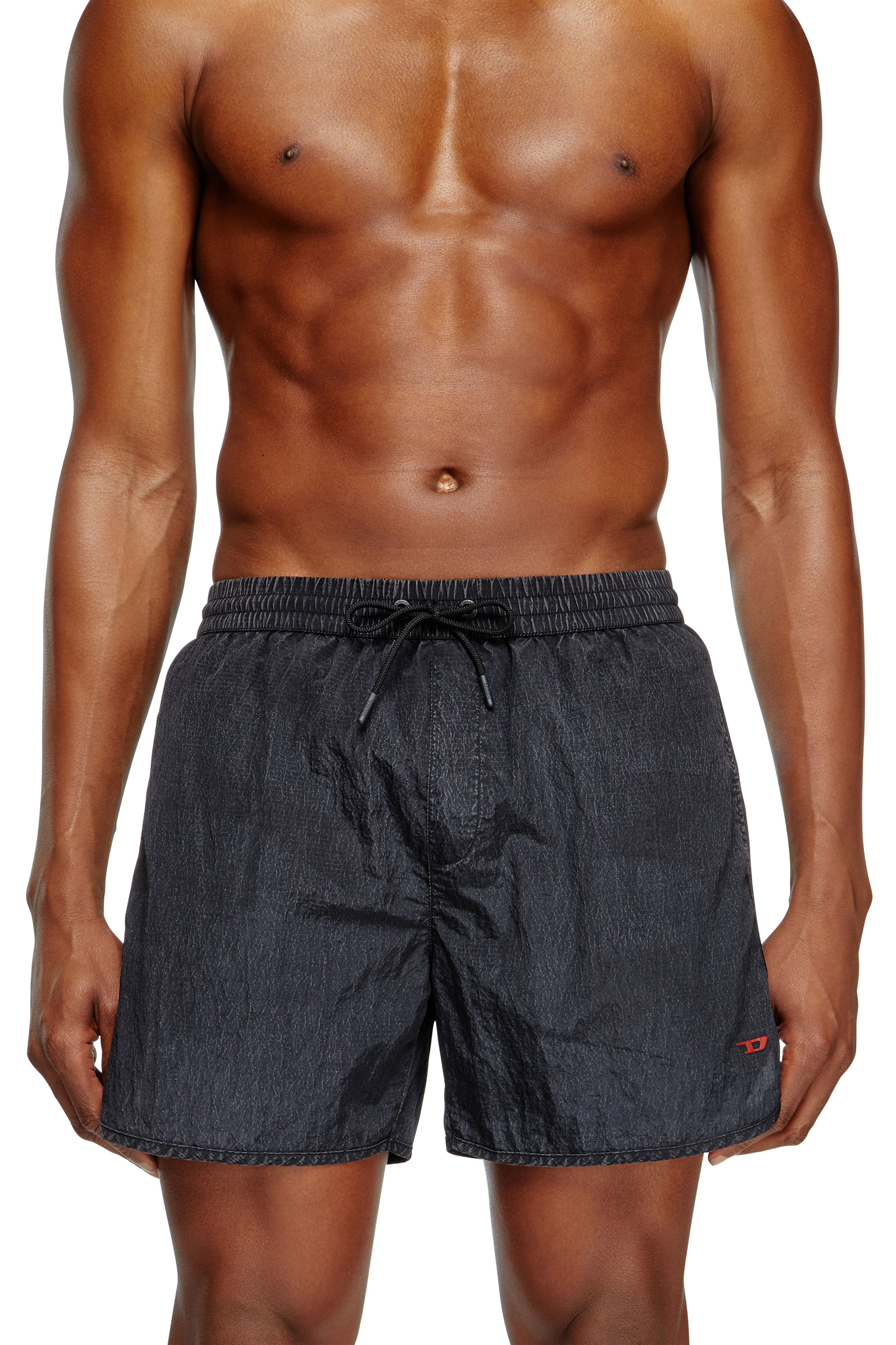 Diesel - JIMMIE-38-D-POP, Male's Mid-length swim shorts in treated ripstop in Black - 2