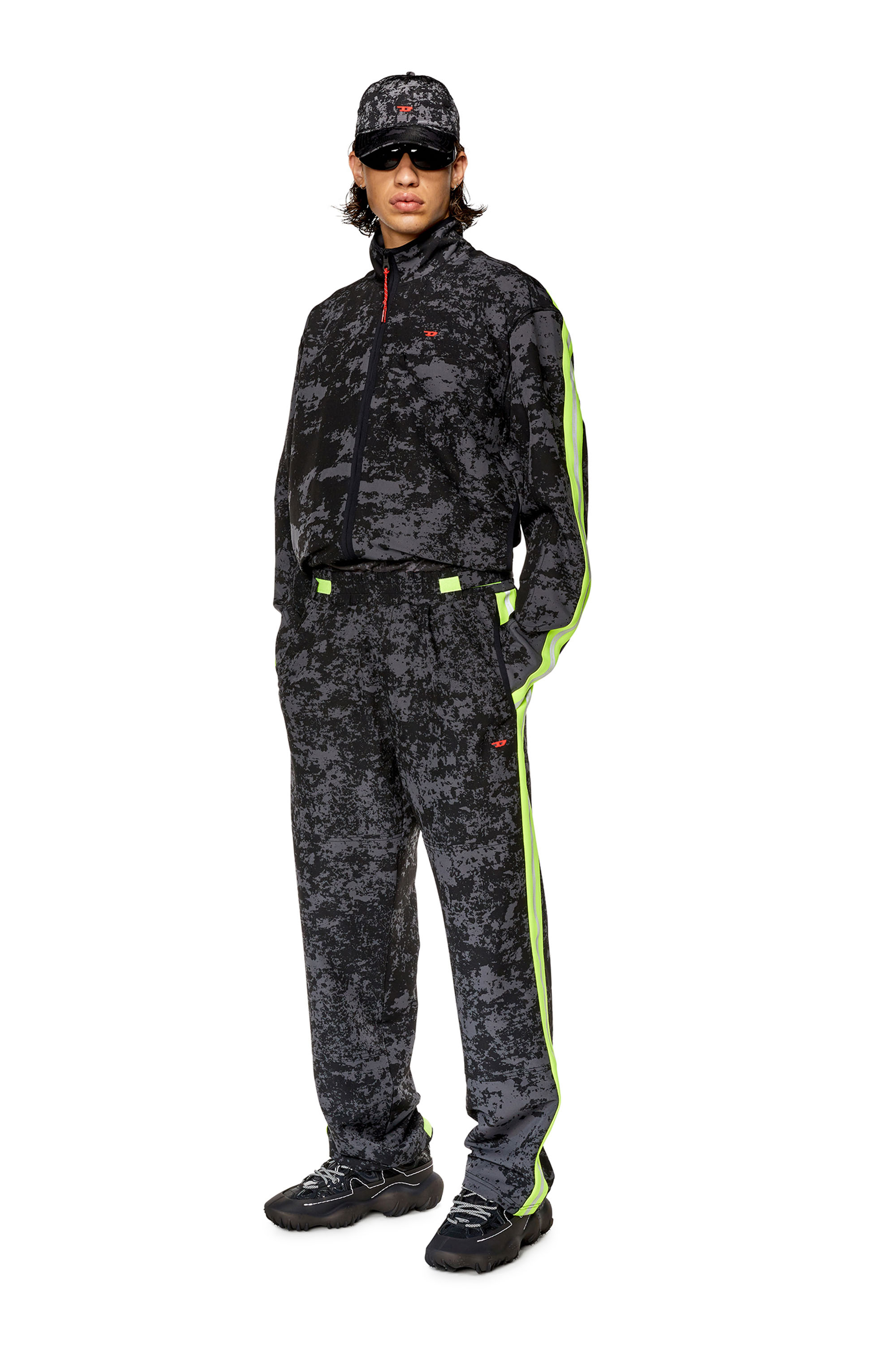 Diesel - AMWB-WINSTON-WT30, Male Woven track pants with cloudy print in Multicolor - Image 4