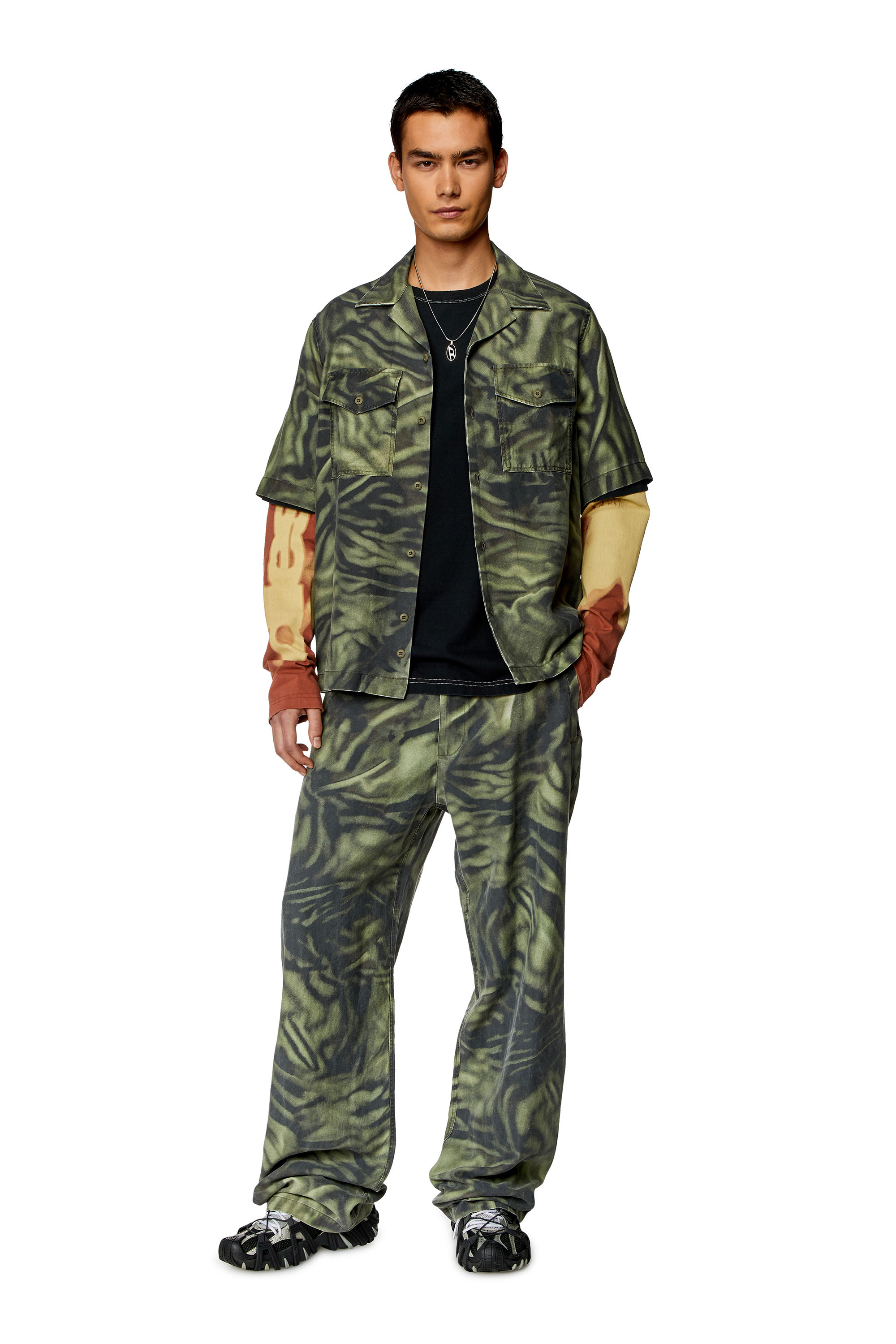 Diesel - S-SAM-ZEBRA, Homme Chemise à manches courtes avec imprimé camouflage zébré in Polychrome - Image 4