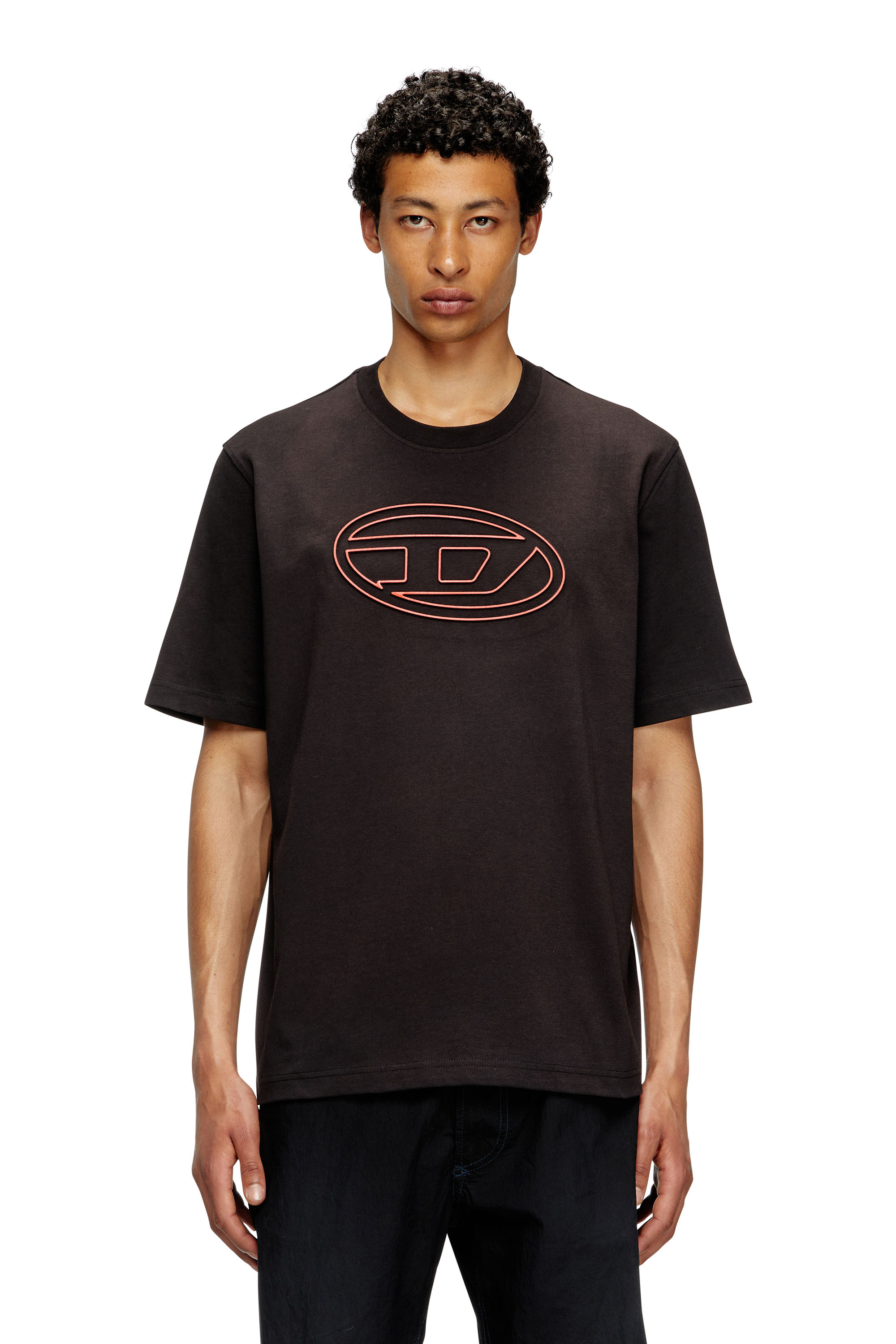 Diesel - T-ADJUST-BIGOVAL, T-shirt avec Oval D embossé Homme in Polychrome - 1