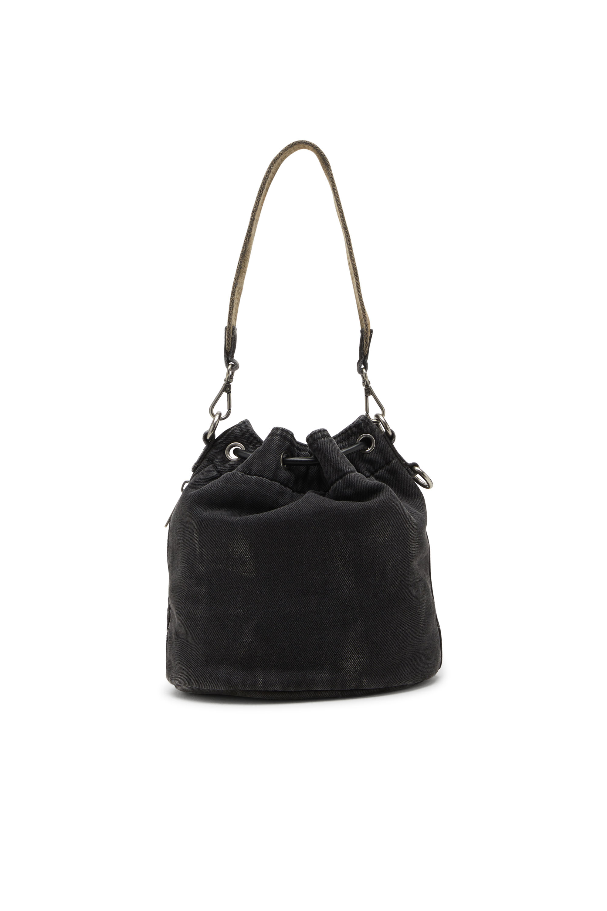 Diesel - MULTI-PKTS BUCKET X, Multi-Pkts-Sac seau multipoche en denim délavé Mixte in Noir - 3