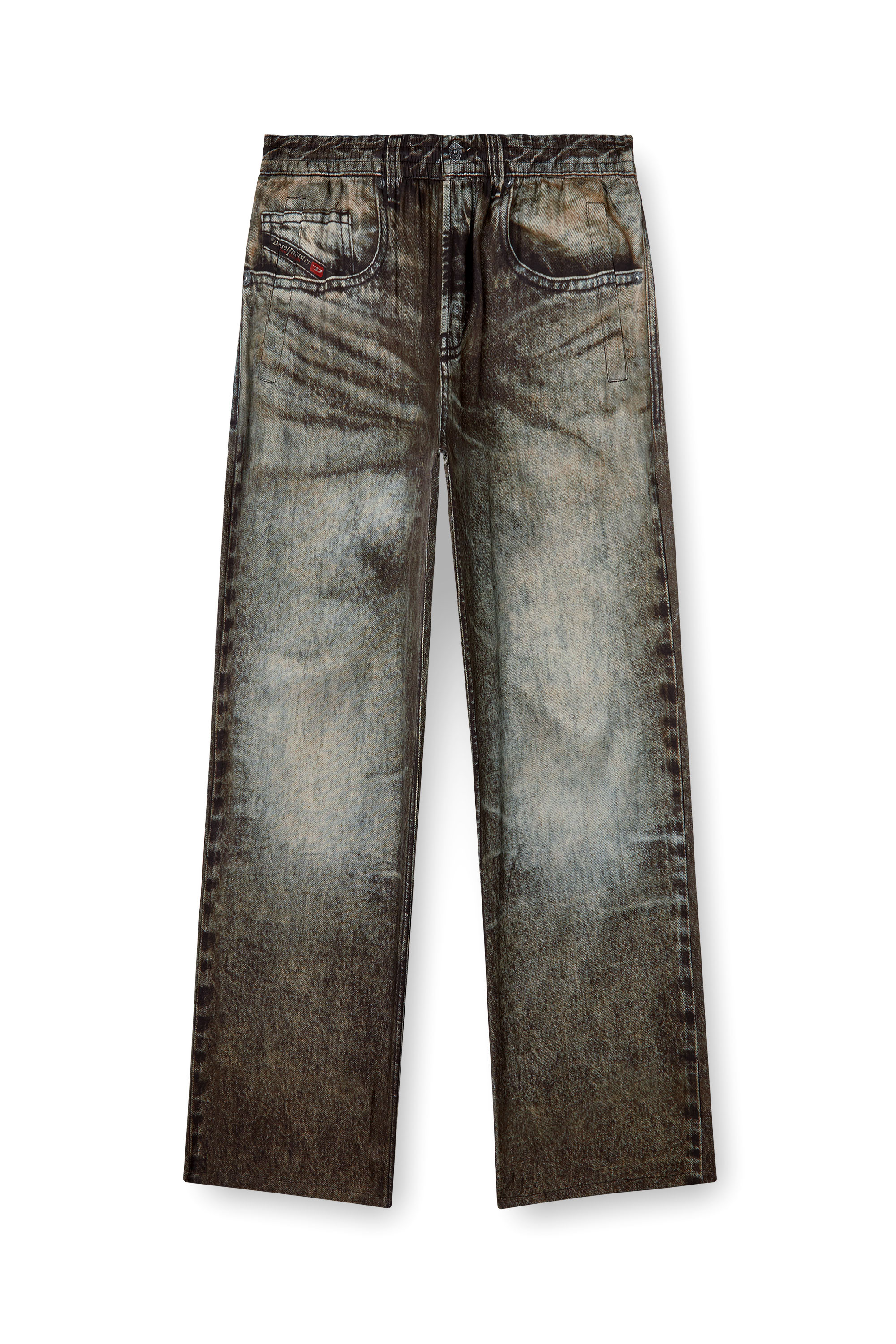 Diesel - P-THECK-LKCT, Male's Elasticated pants in denim-look viscose in Black - 4