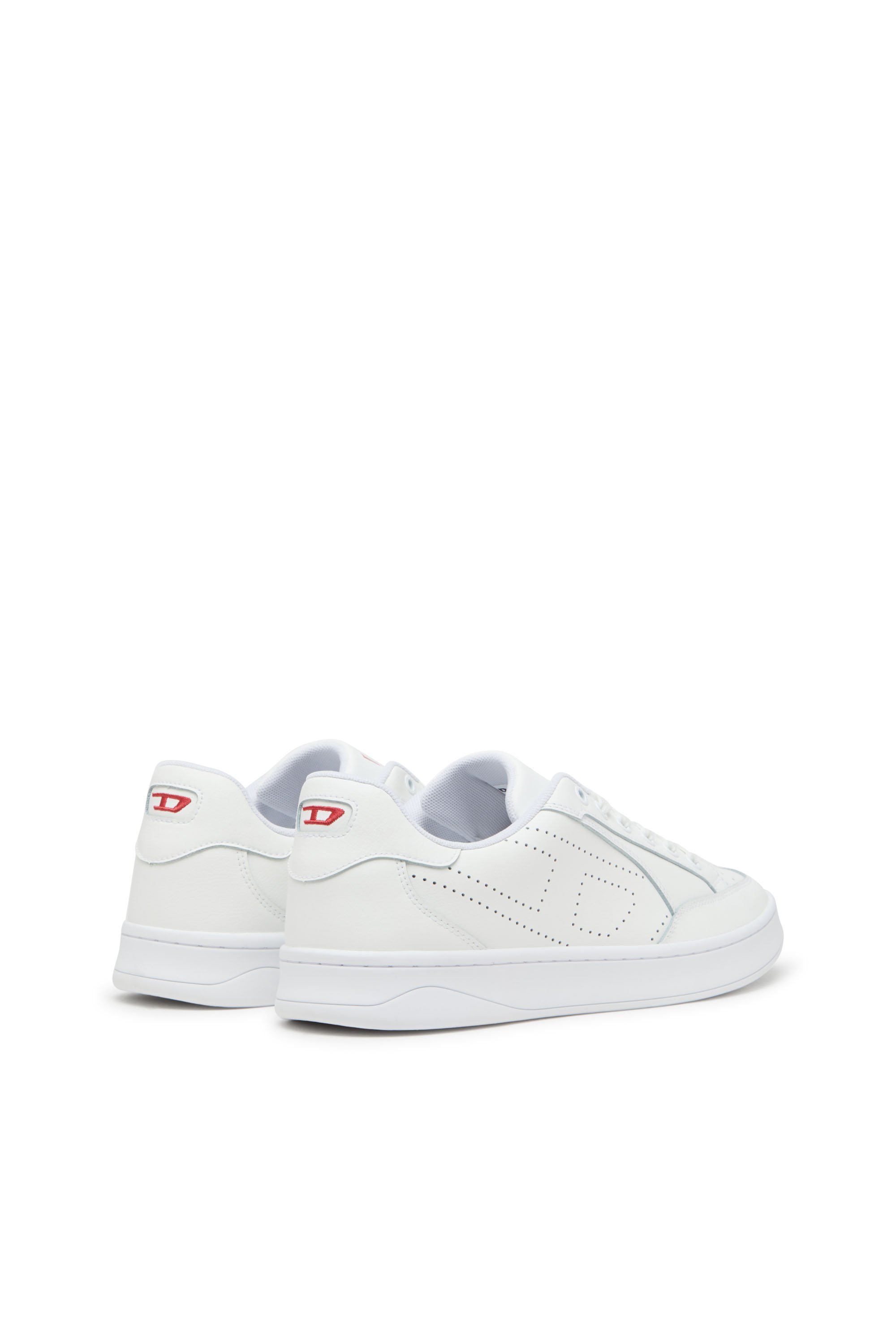 Diesel - S-DAKOTA LOW, Sneakers en cuir avec logo perforé Homme in Blanc - 3