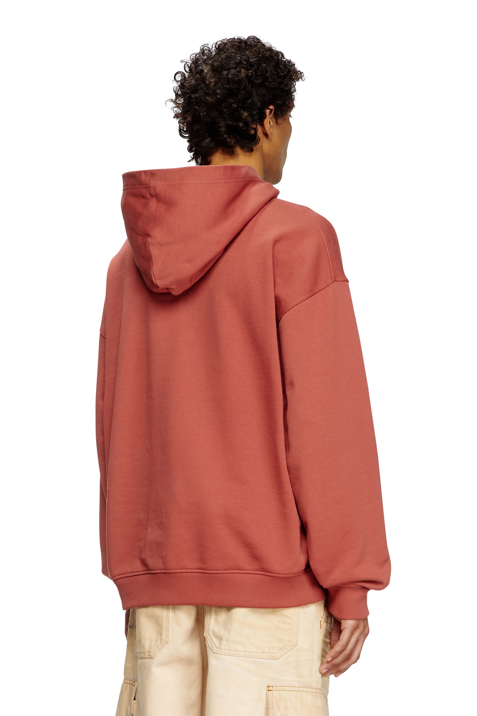 Diesel - S-BOXT-HOOD-D, Male's Hoodie with D logo patch in Red - 3