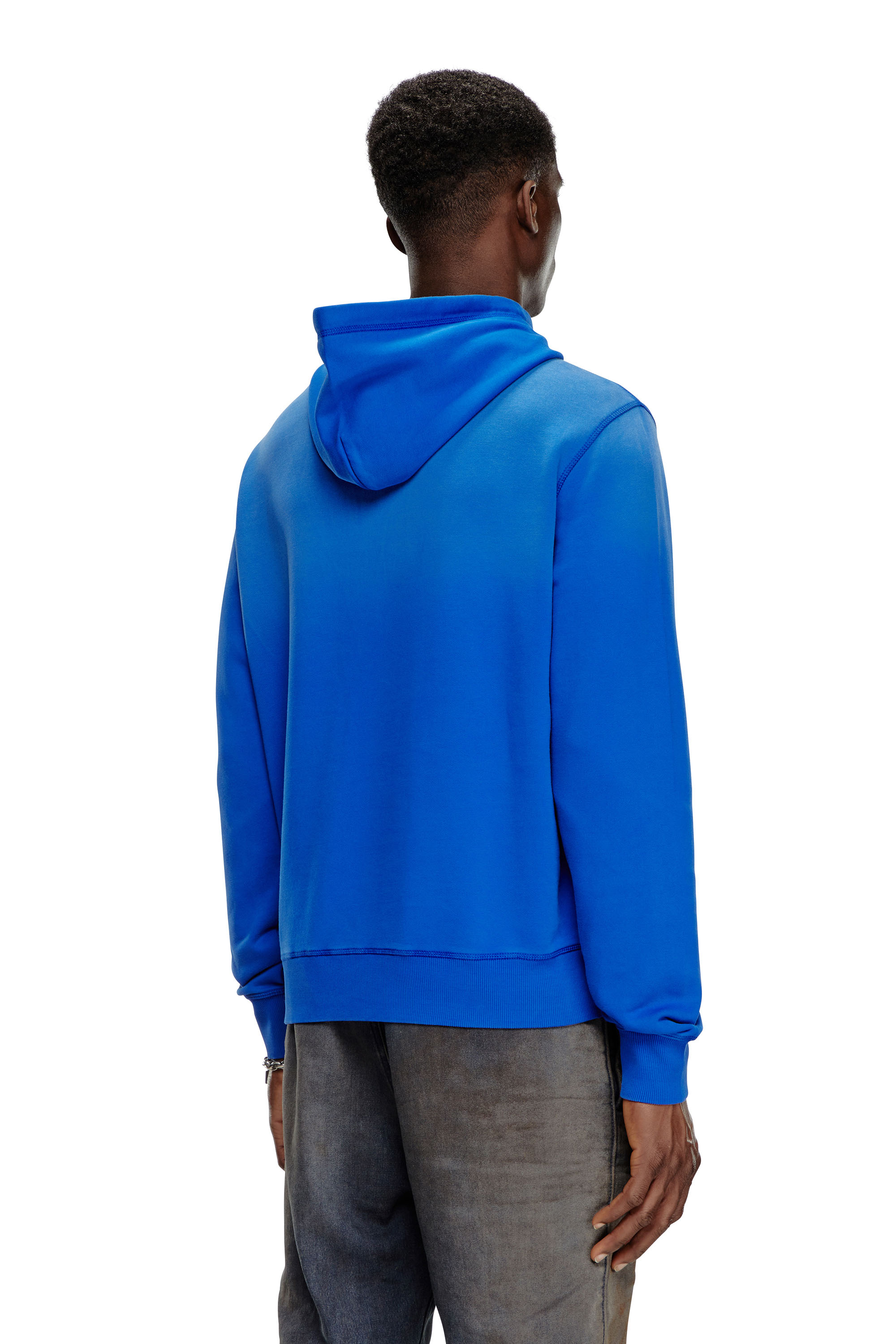 Diesel - S-GINN-HOOD-K44, Male's Faded hoodie with Denim Division logo in Blue - 3