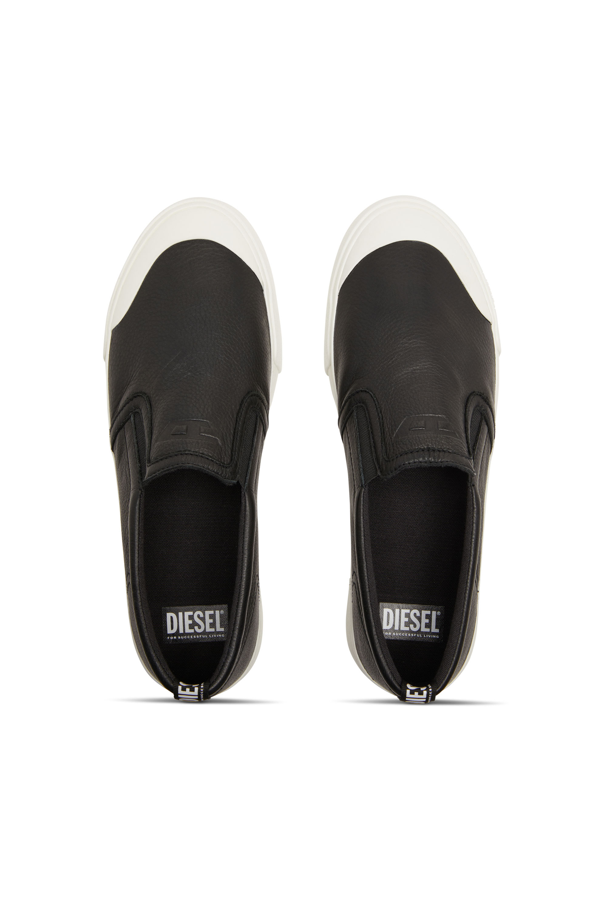 Diesel - S-ATHOS SLIP ON, Male S-Athos-Slip-on sneakers in plain leather in Black - Image 5