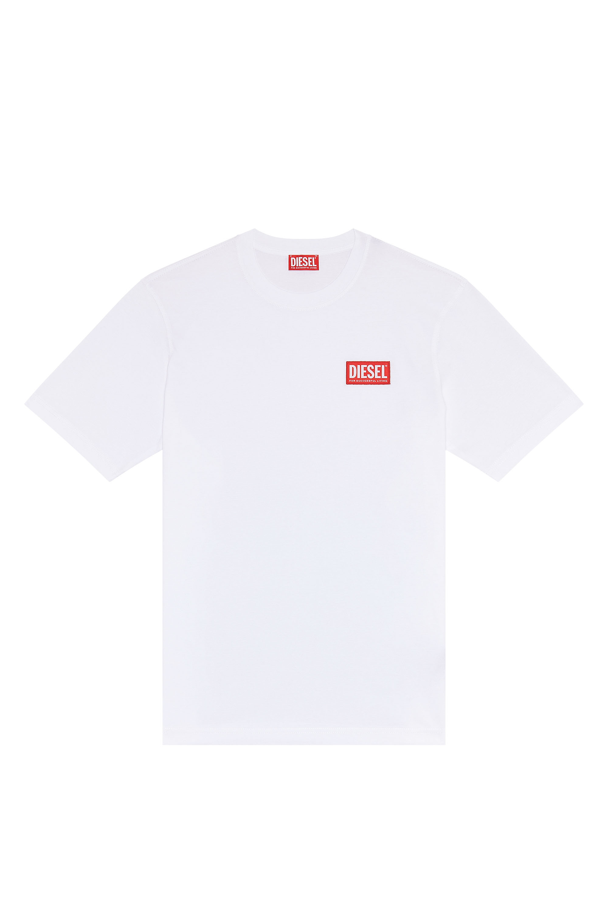 Diesel - T-JUST-NLABEL, Homme T-shirt avec empiècement à logo in Blanc - Image 4