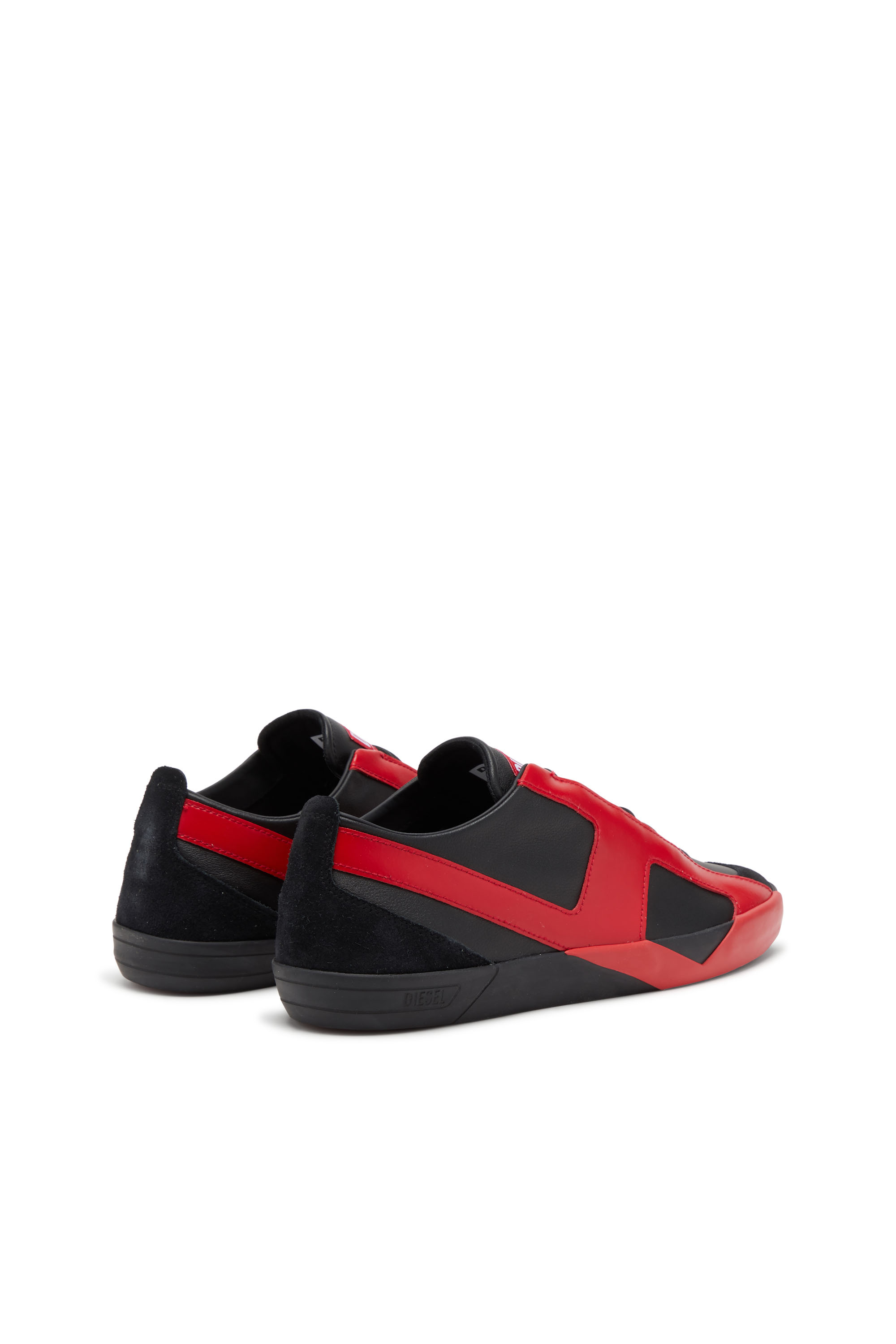 Diesel - S-SLANTE-D LOW, Male's S-Slante-D-Sneakers in suede and leather with D logo in Black/Red - 3