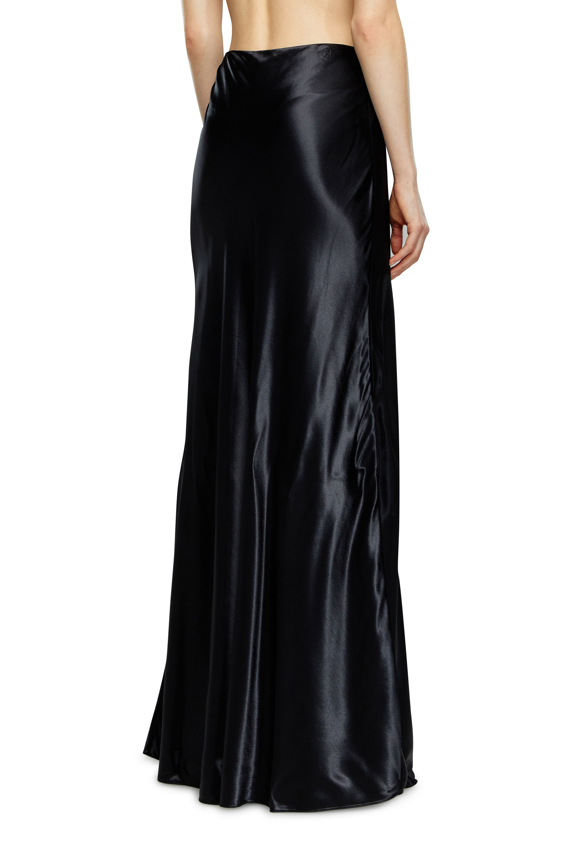 Diesel - O-SYREN, Female Long satin skirt in Black - Image 3
