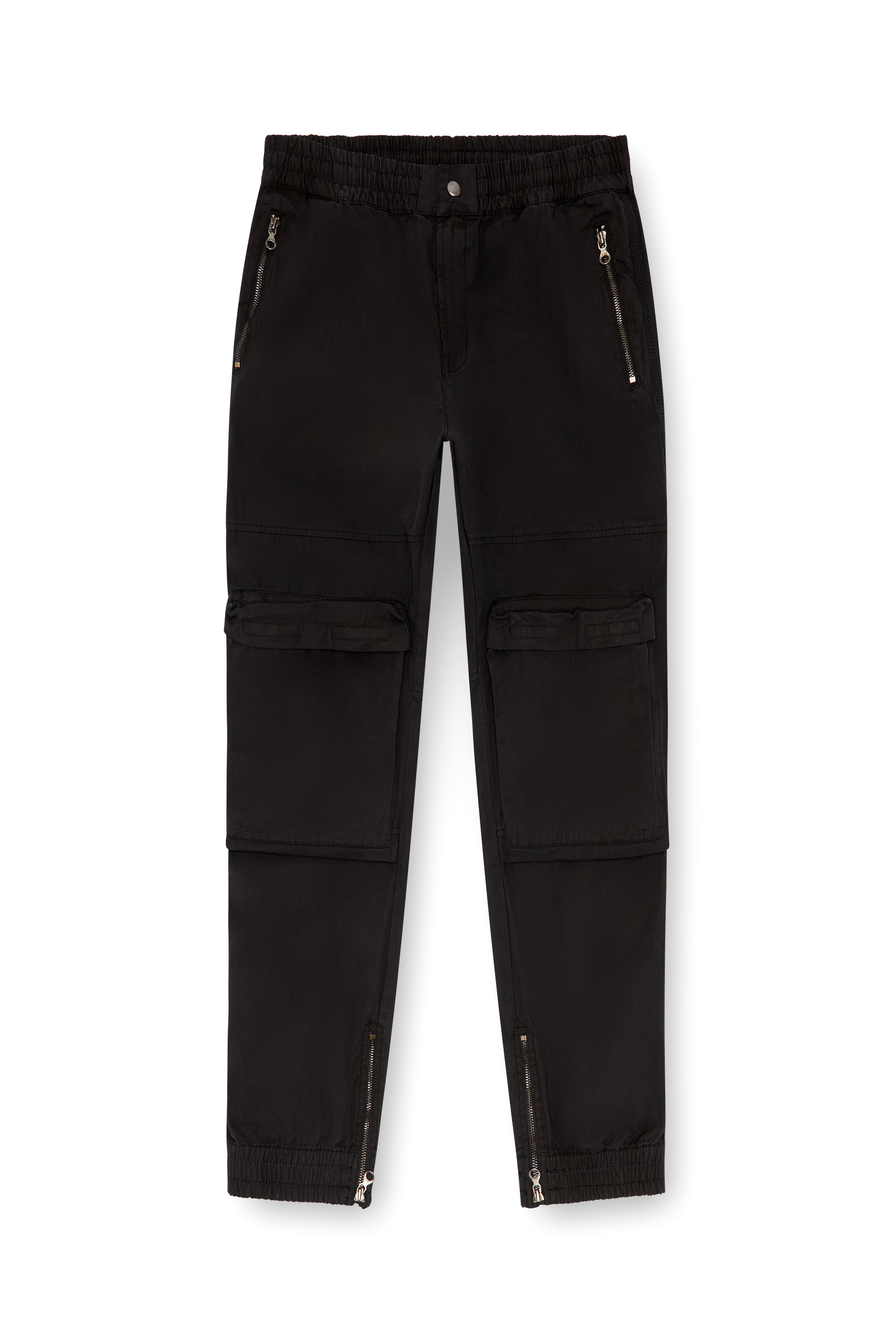 Diesel - P-BEECK, Male's Cargo pants in faded organic cotton in Black - 4