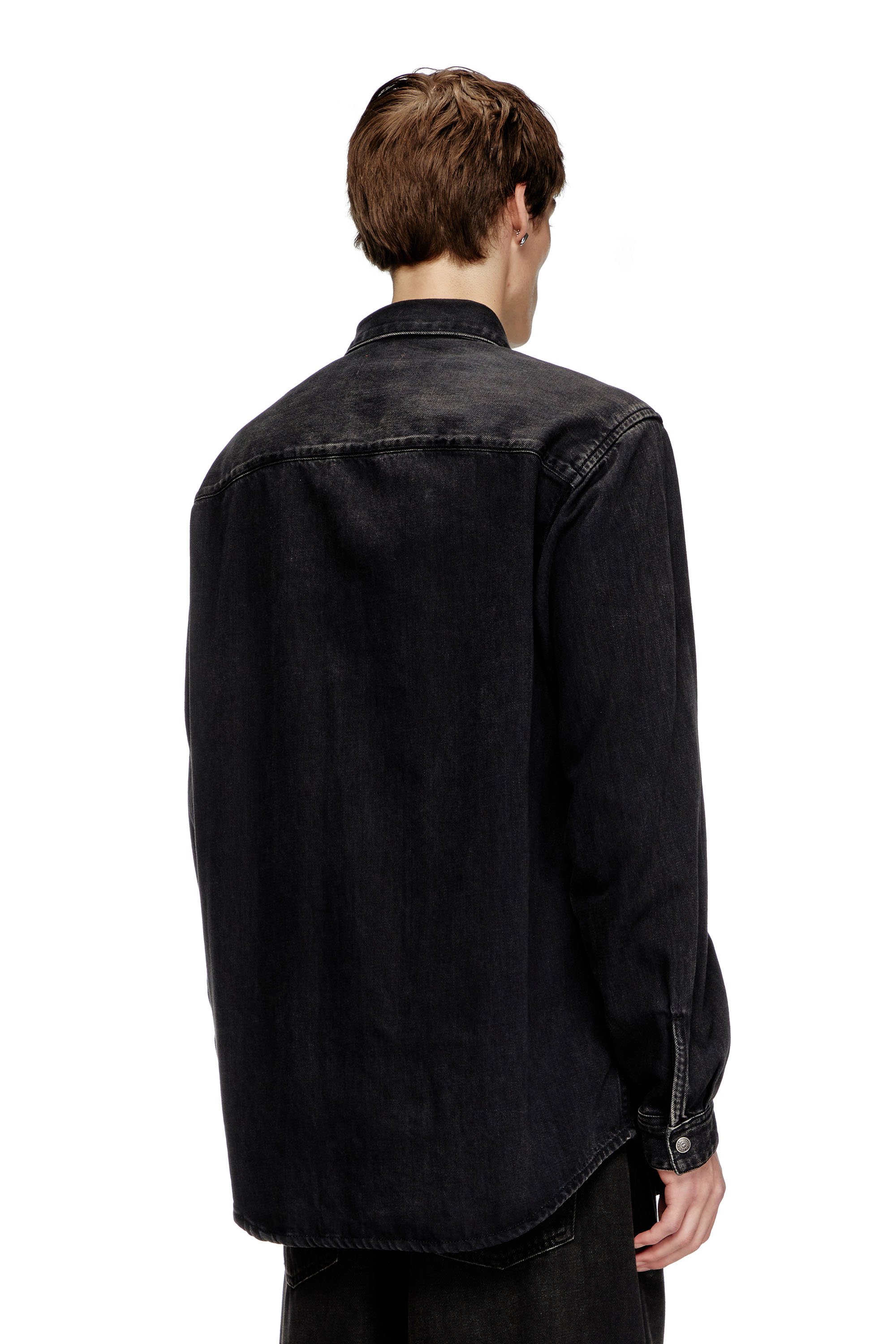 Diesel - D-SIMPLY, Male's Shirt in Tencel denim in Black - 3