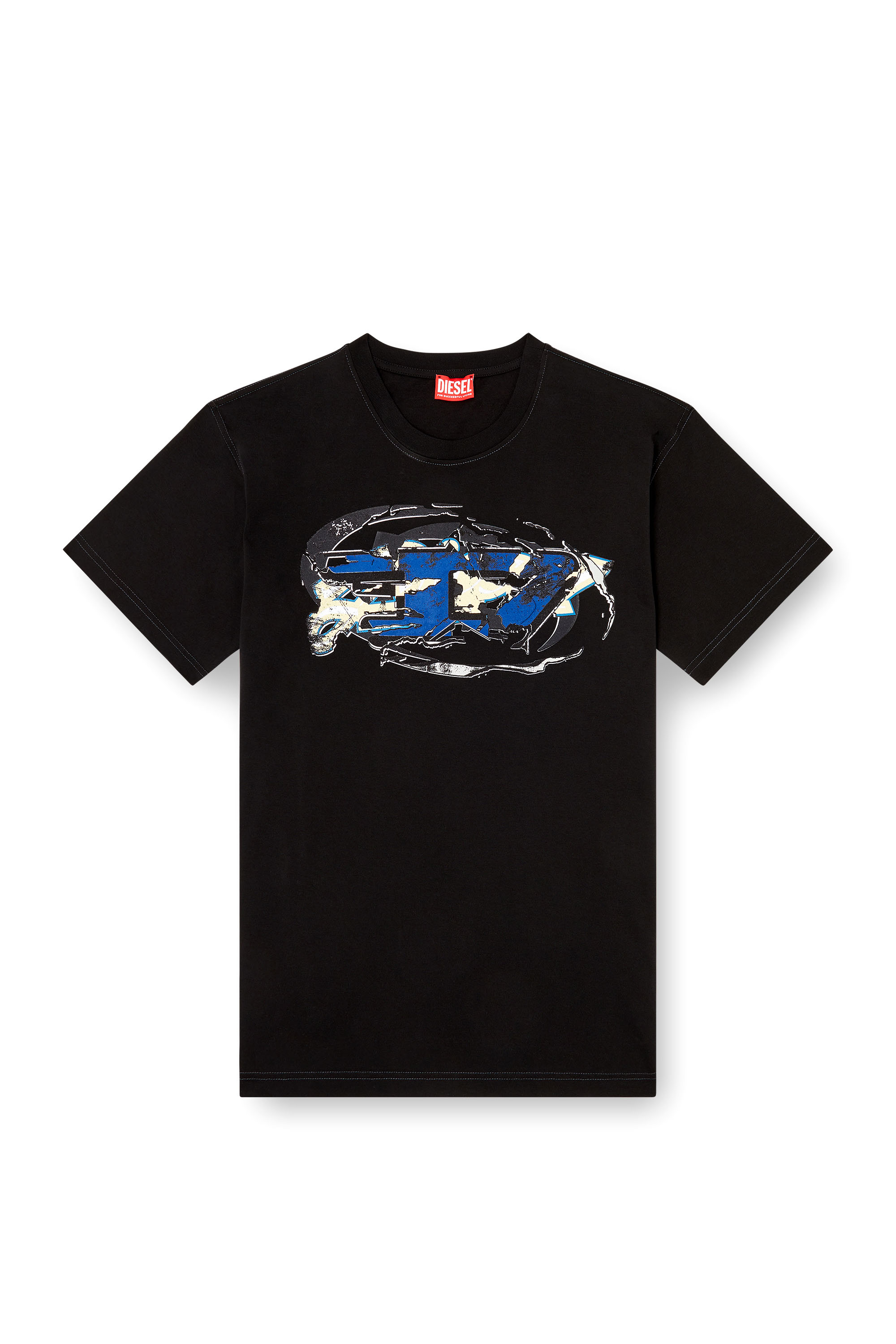 Diesel - T-NORM-T11, Male's T-shirt with Oval D logo in Black - 3