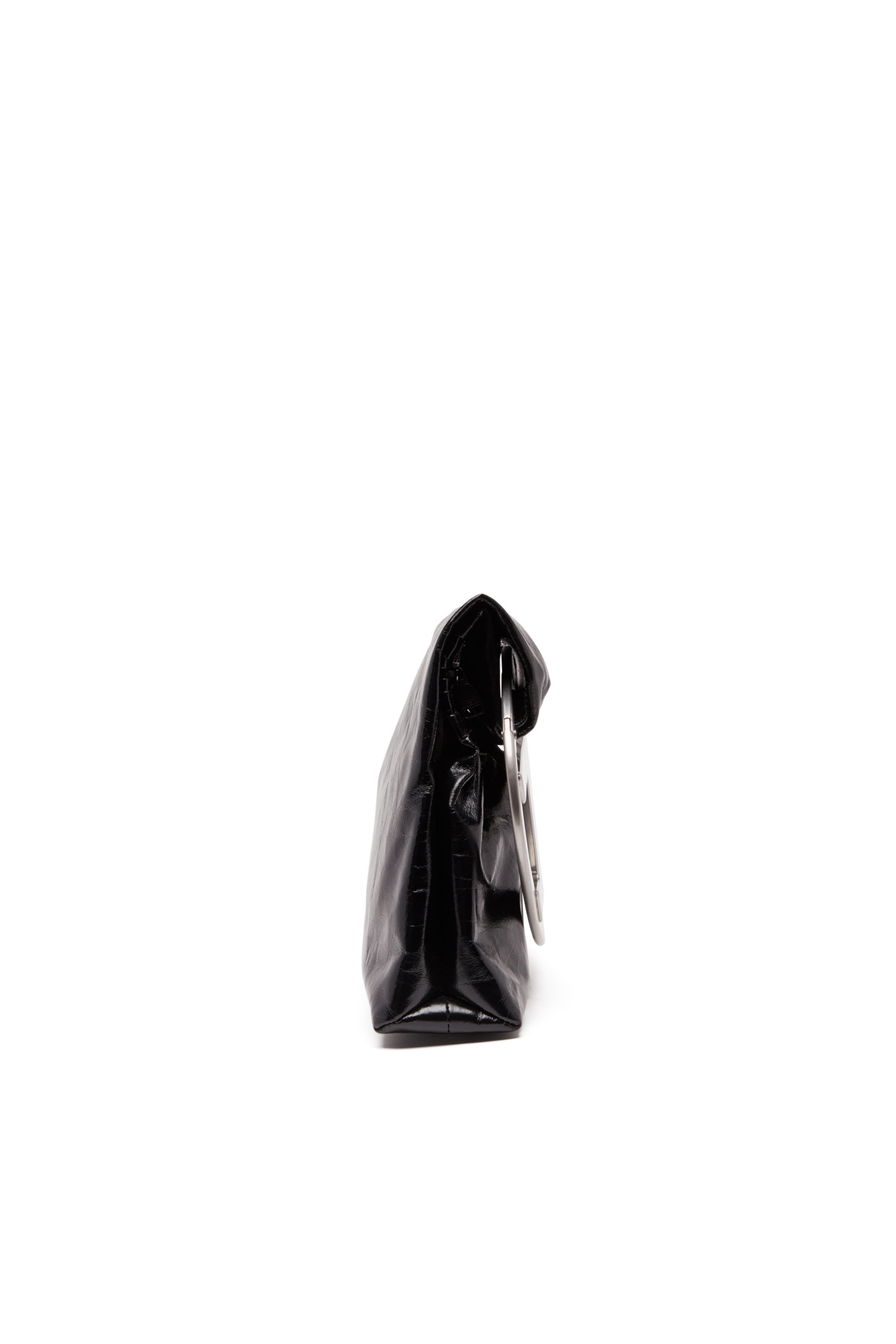 Diesel - BIG-D POUCH, Female Big-D-Clutch bag in crinkled leather in Black - Image 3