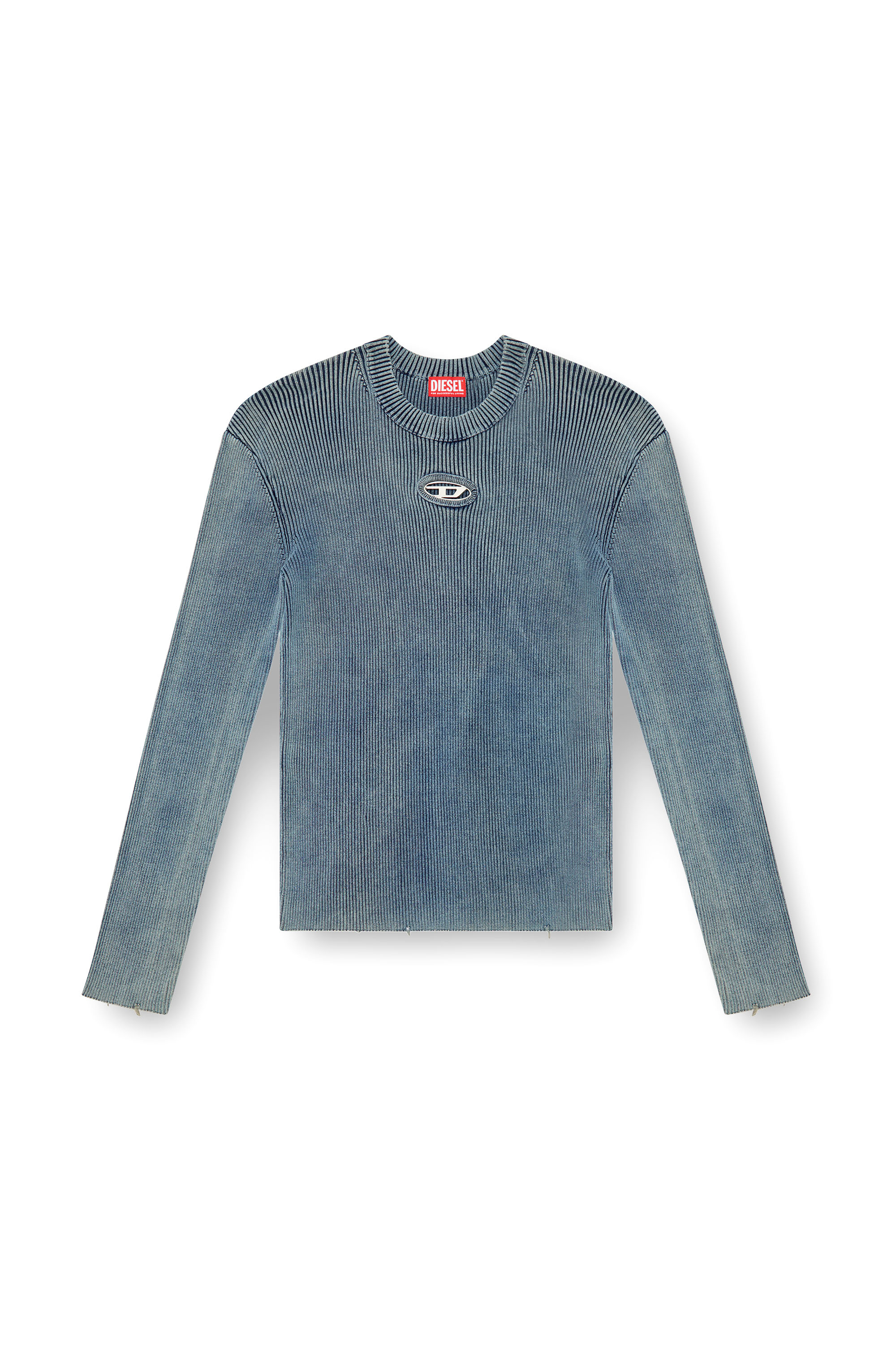 Diesel - K-DARIN-A, Male's Cut-out jumper with Oval D in Blue - 6