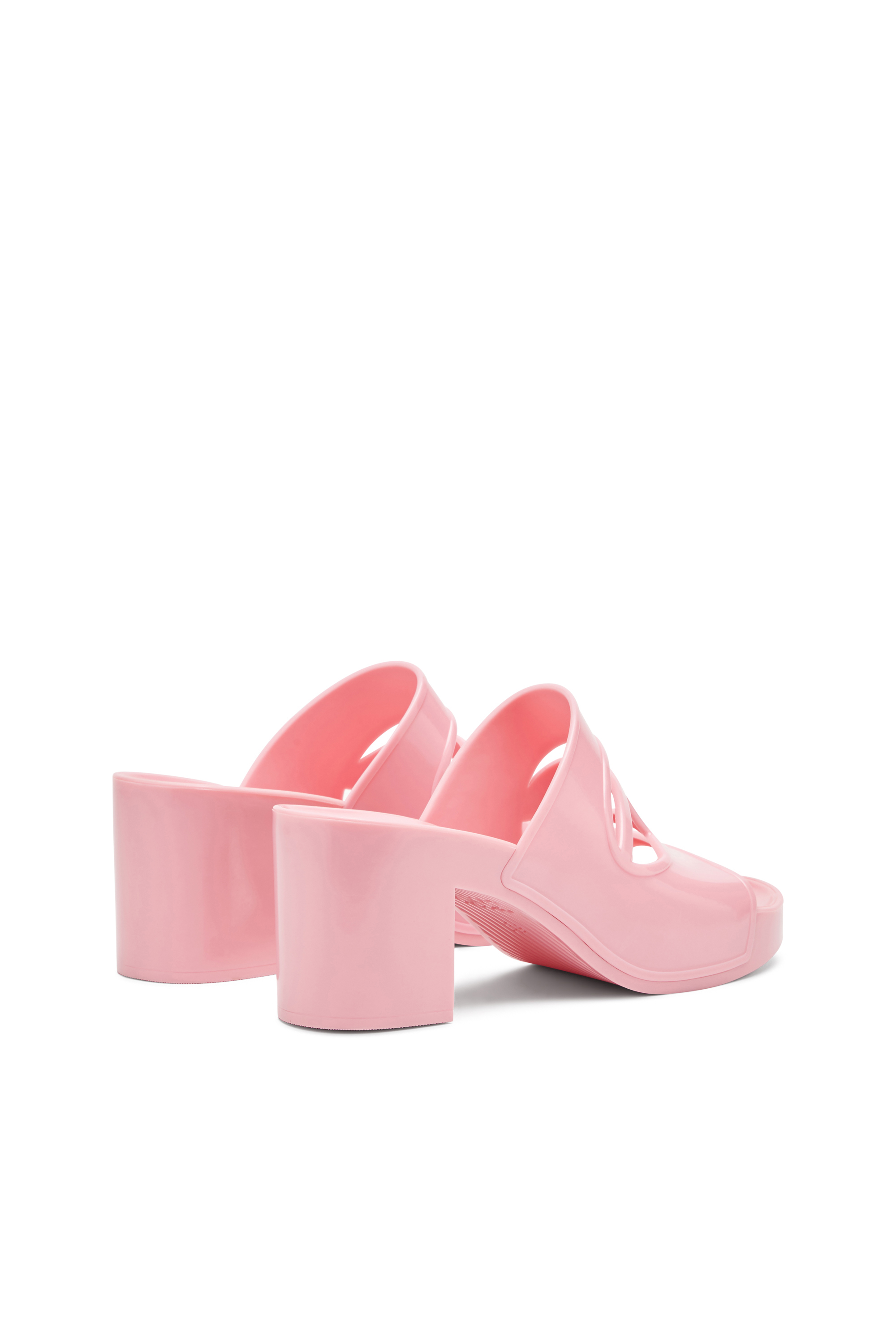 Diesel - SA-BONNIE, Female's Heeled rubber slides with cut-out logo in Pink - 3