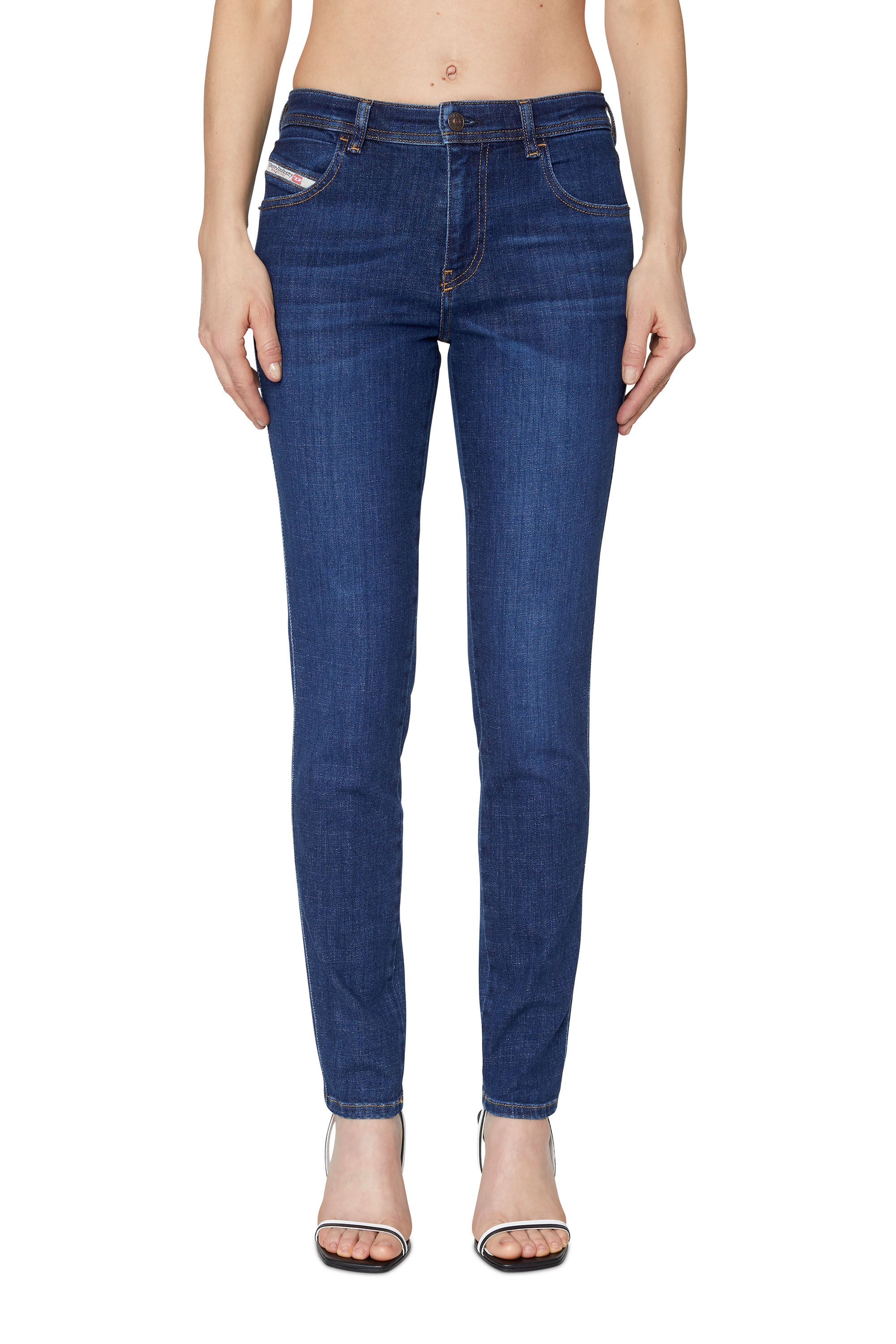 2015 BABHILA 09C58 Skinny Jeans, Dark Blue - Jeans