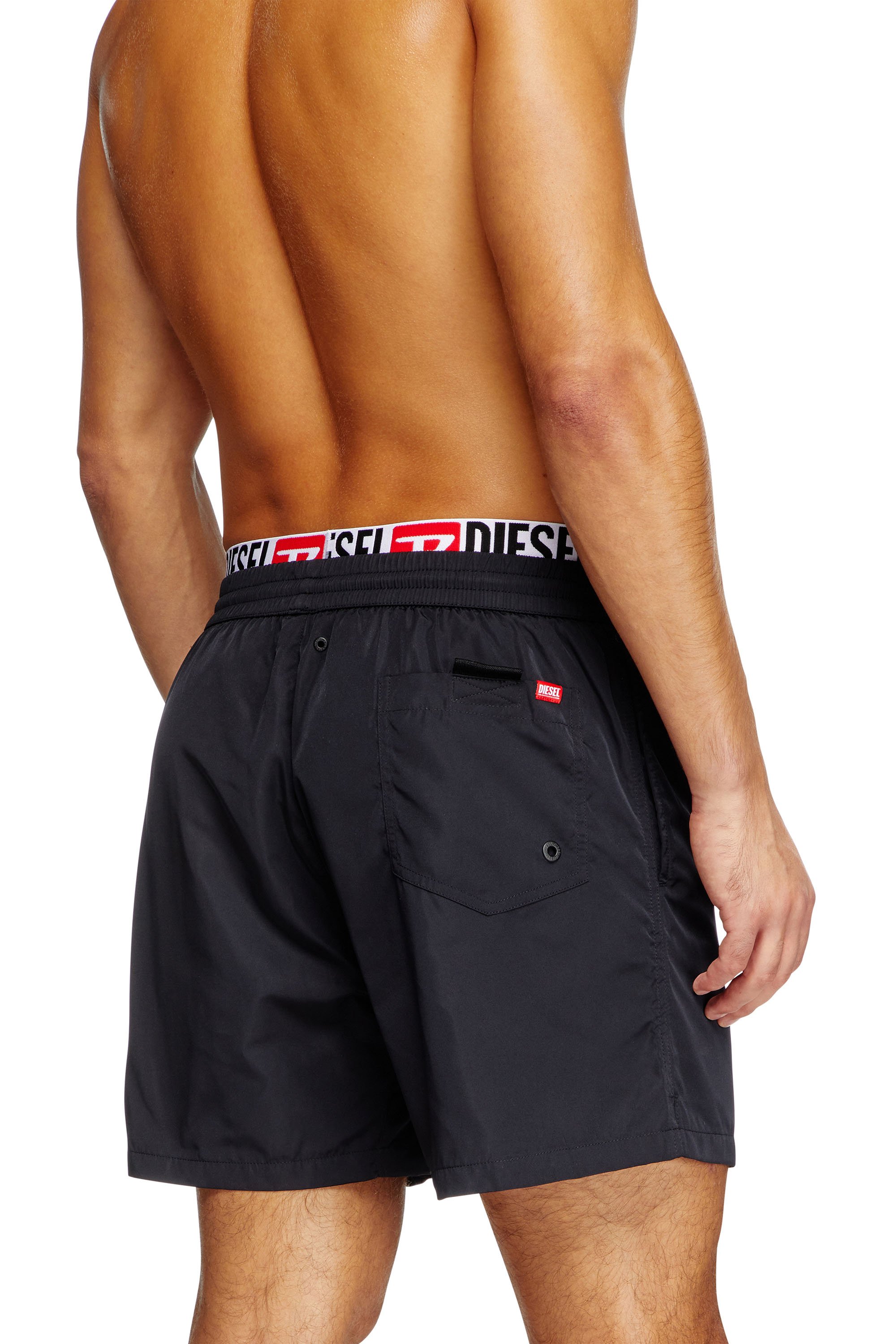 Diesel - VISPER-41-D-CORE, Male's Mid-length swim shorts with logo print in Black - 3