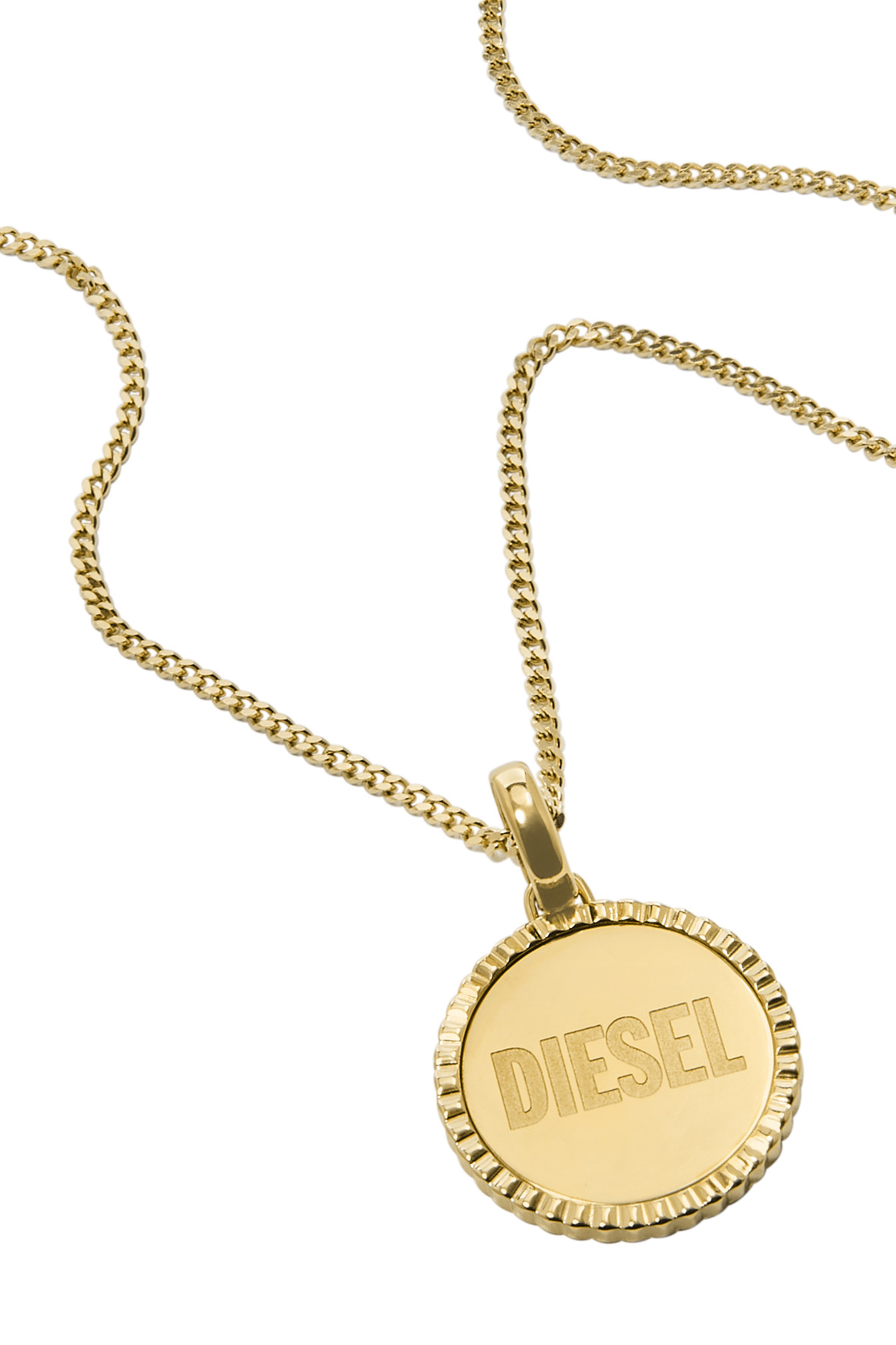 Diesel - DX1361, Unisex Gold stainless steel pendant necklace in Gold - Image 1