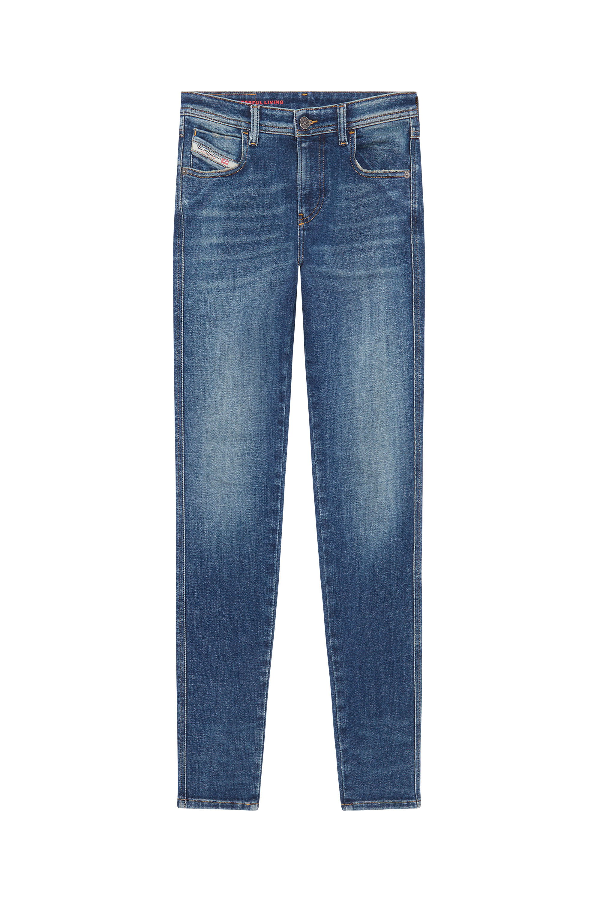 Diesel - 2015 BABHILA 09D99 Skinny Jeans, Bleu moyen - Image 1