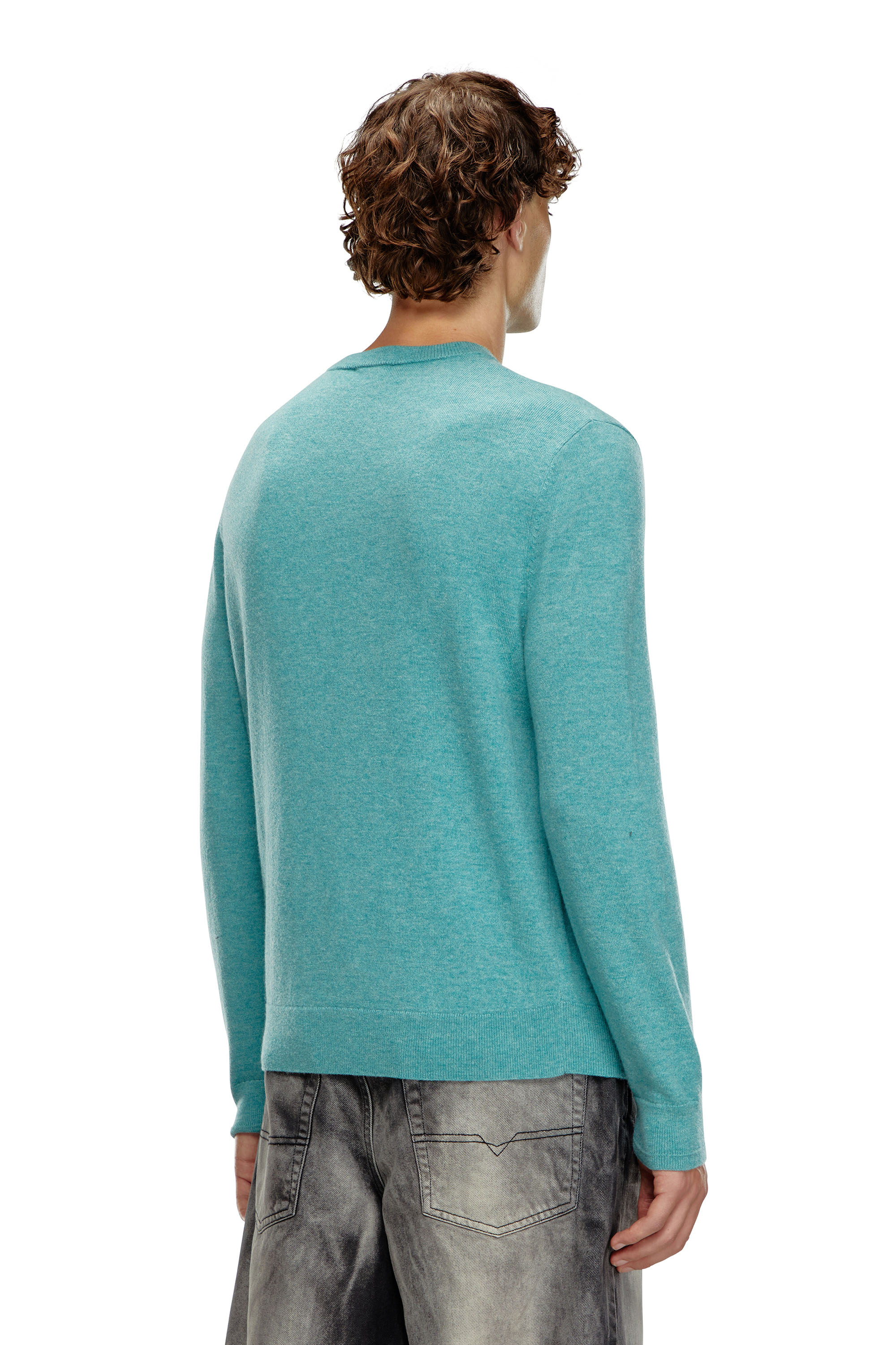 Diesel - K-VIERI, Male's Wool and cashmere jumper in Azure - 2