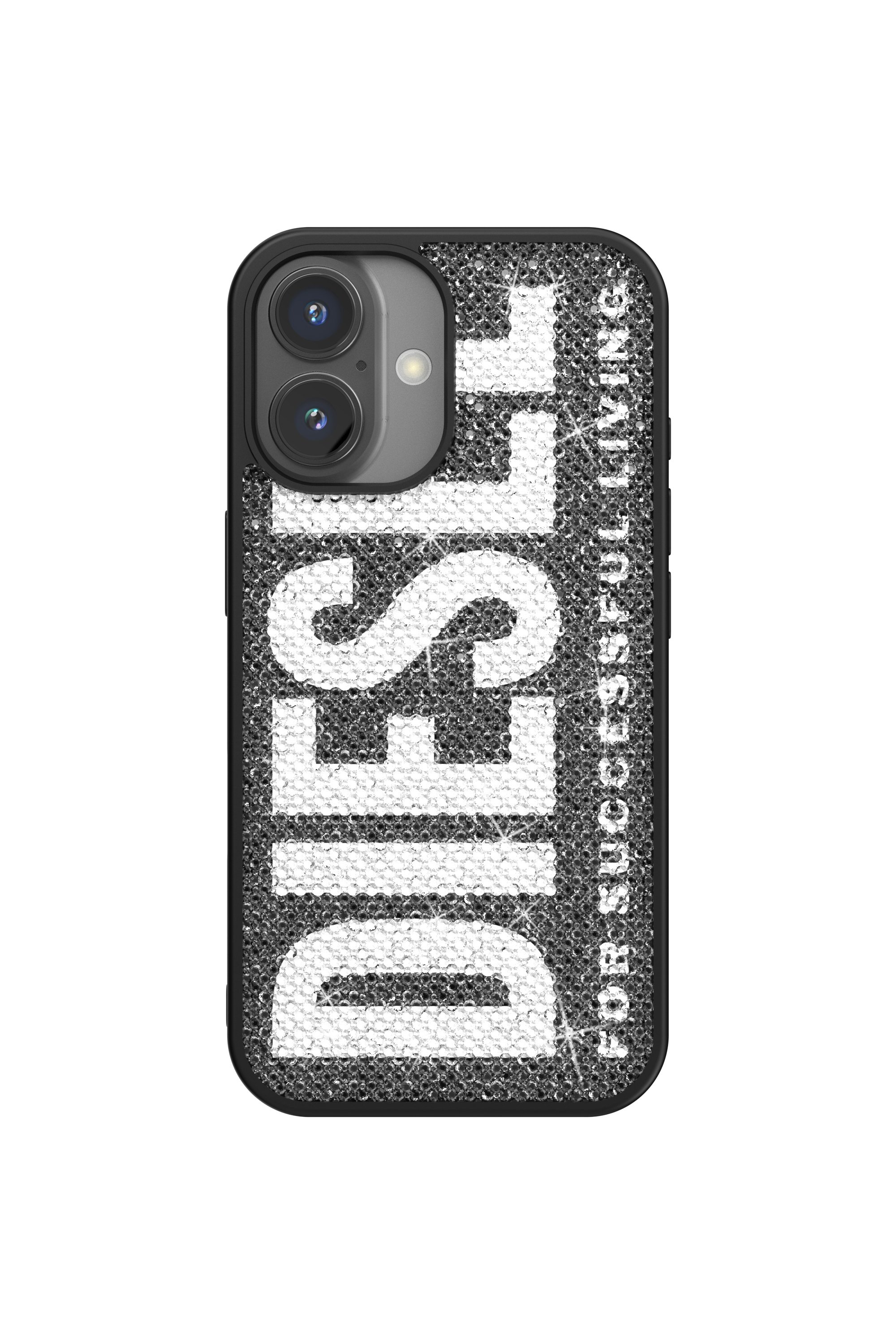 Diesel - 60183 MOULDED CASE, Unisex's Swarovski Crystal Case for iP 16 in Black - 3