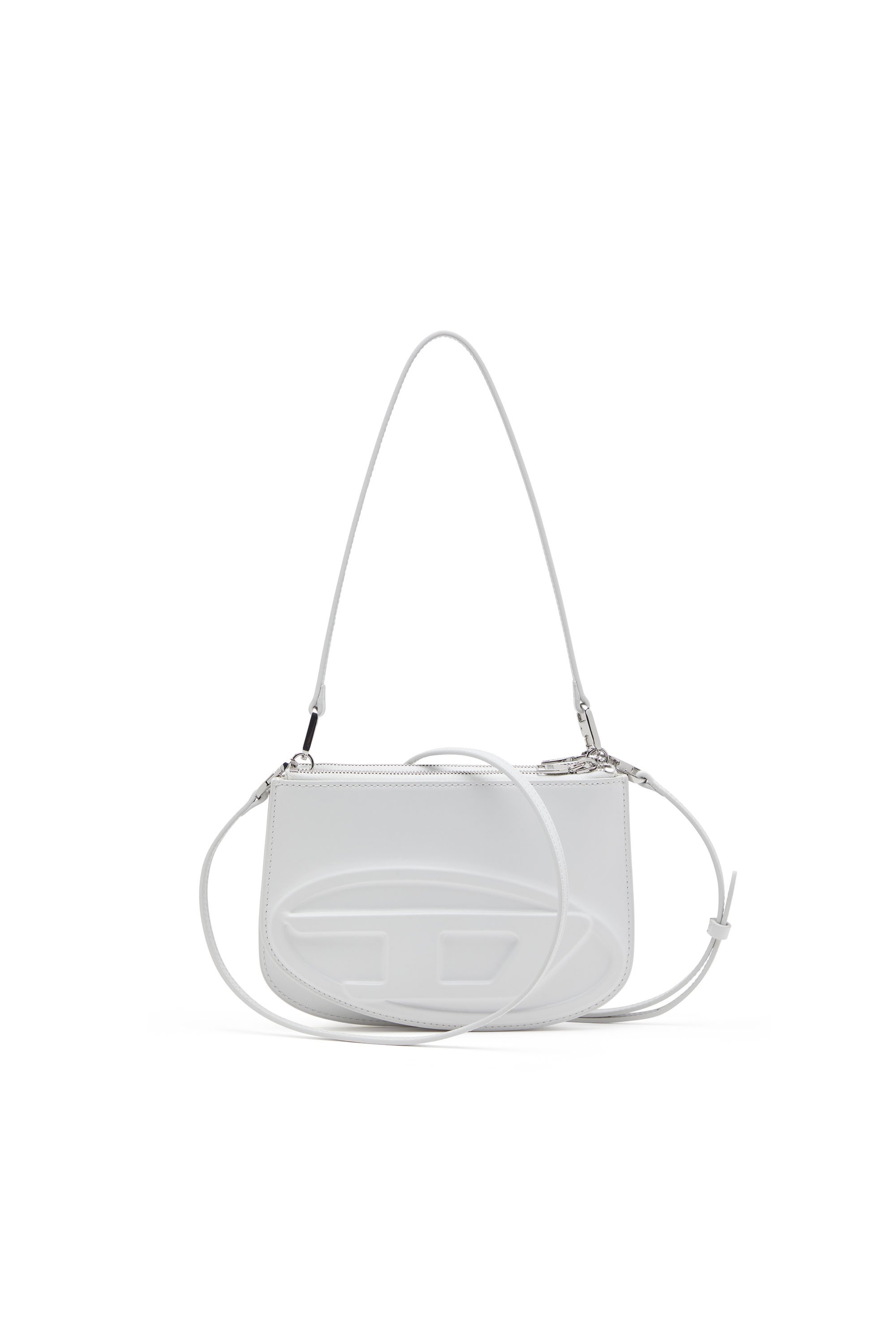 Diesel - 1DR TWIN, Female's Double-pouch shoulder bag in printed leather in White - 1