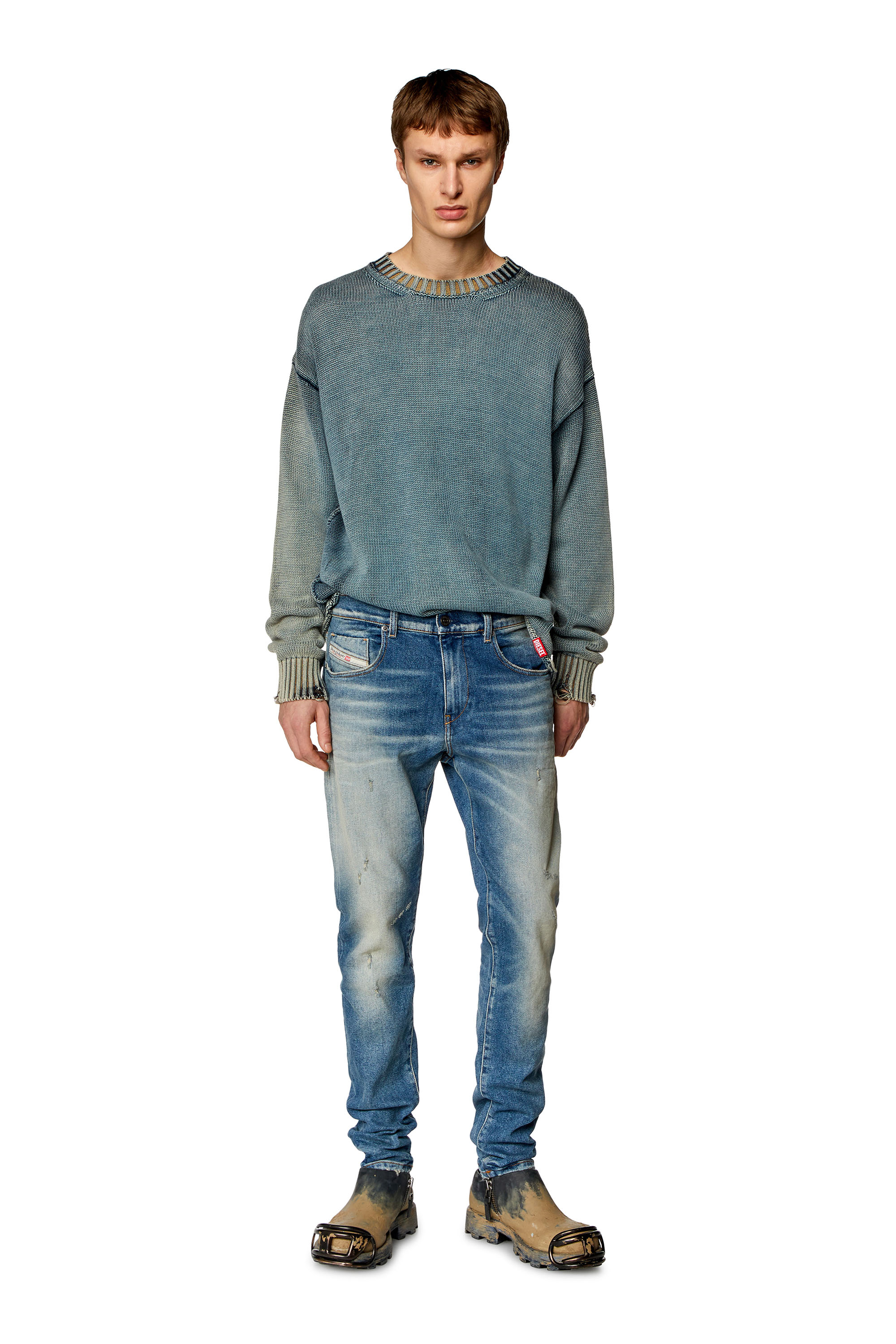 Diesel - Slim Jeans 2019 D-Strukt 09H55, Bleu Clair - Image 5